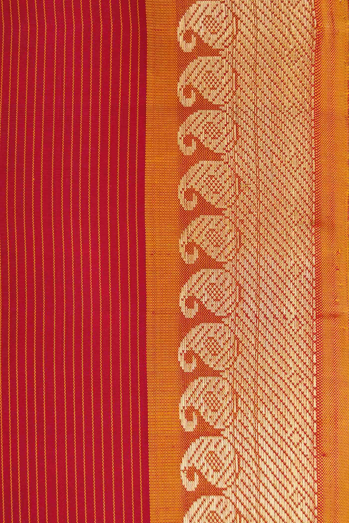Pure Silk Pure Zari Maroon Dual Tone Kanchipuram Saree