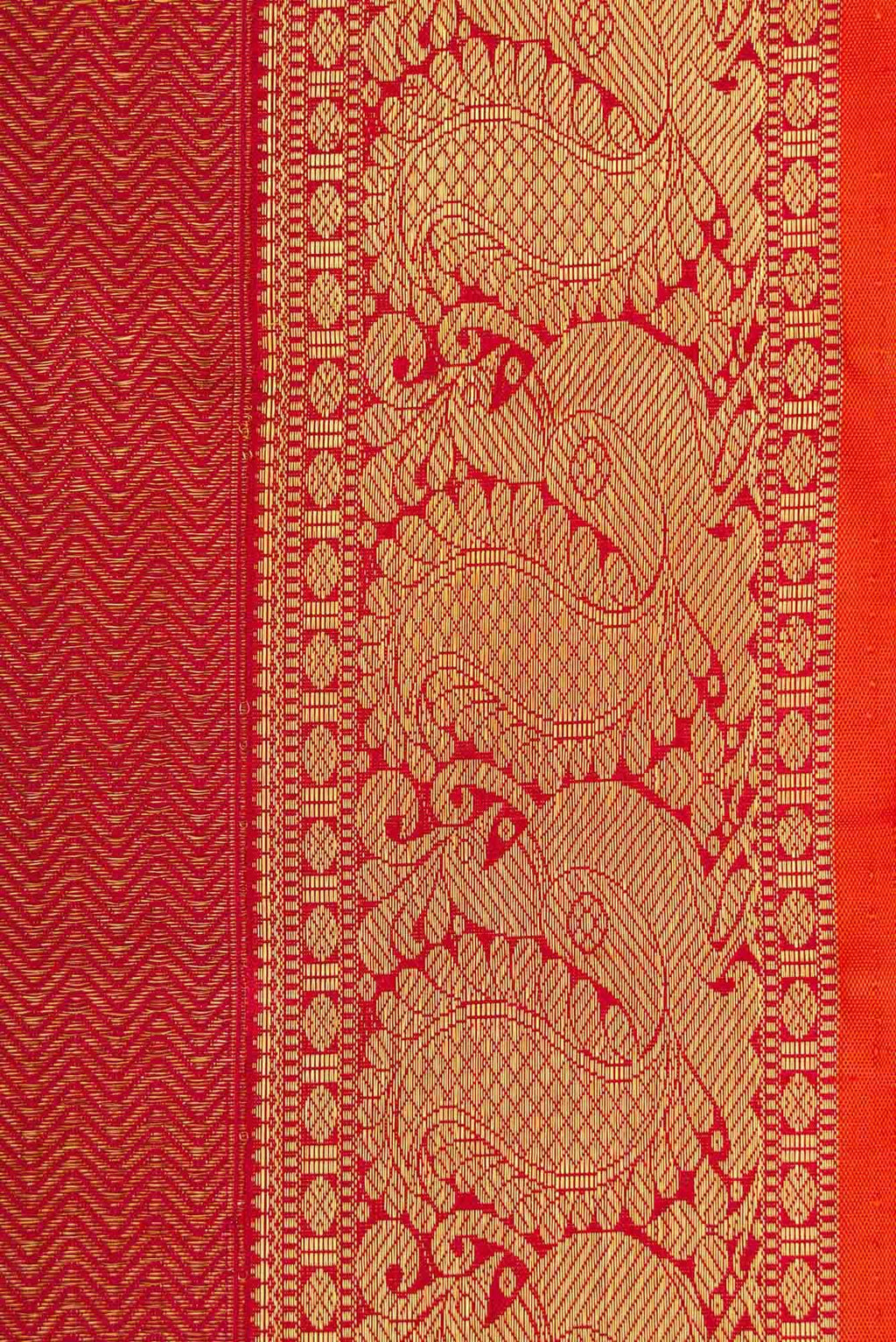 Pure Silk Pure Zari Maroon Dual Tone Kanchipuram Saree