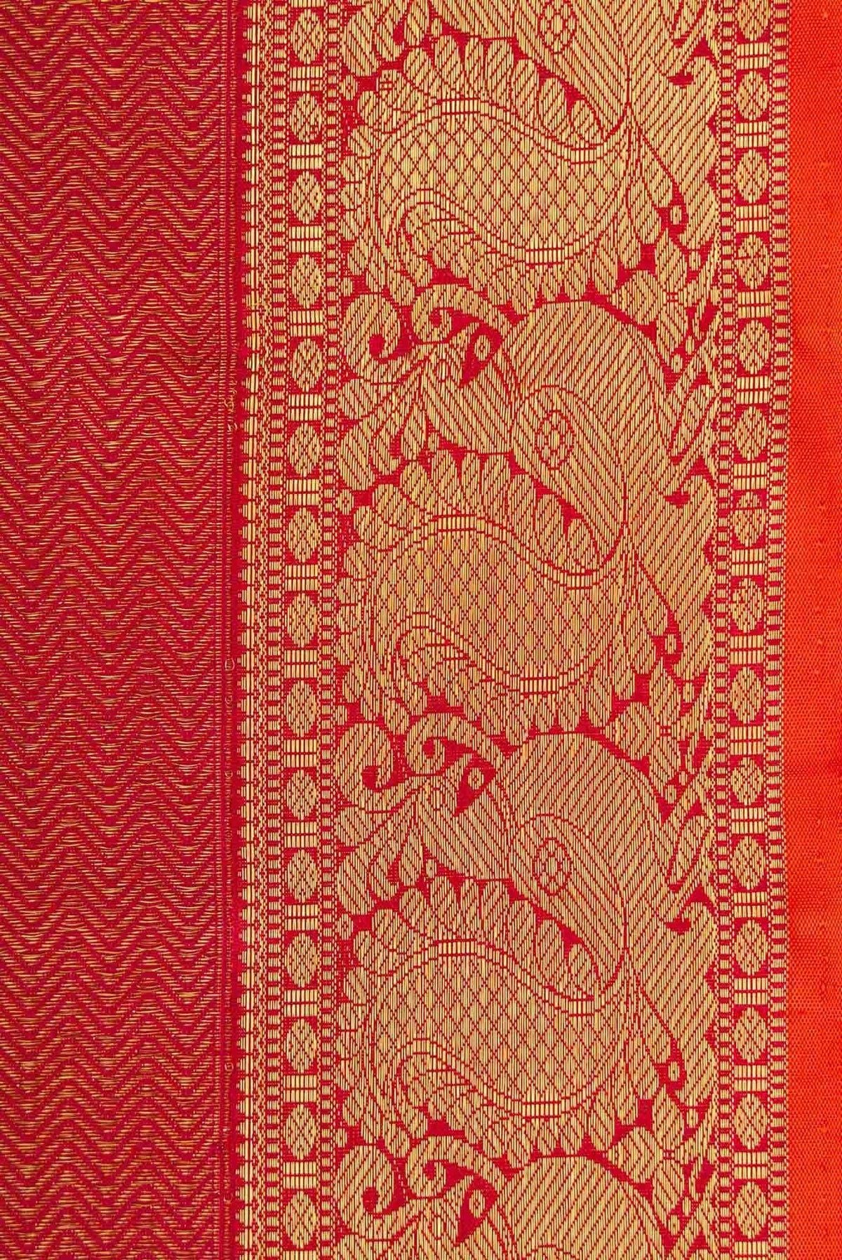 Pure Silk Pure Zari Maroon Dual Tone Kanjivaram Saree