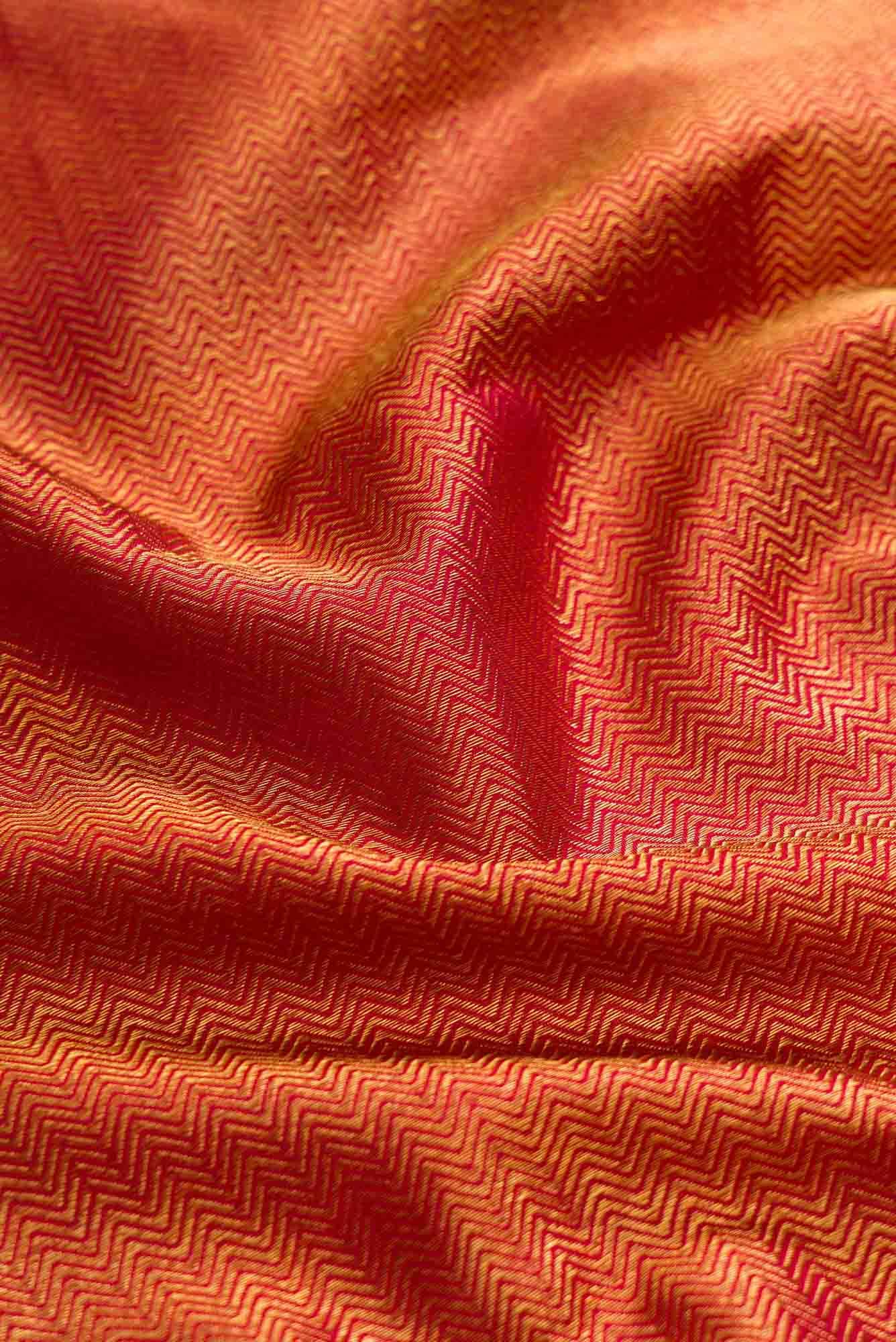 Pure Silk Pure Zari Maroon Dual Tone Kanchipuram Saree
