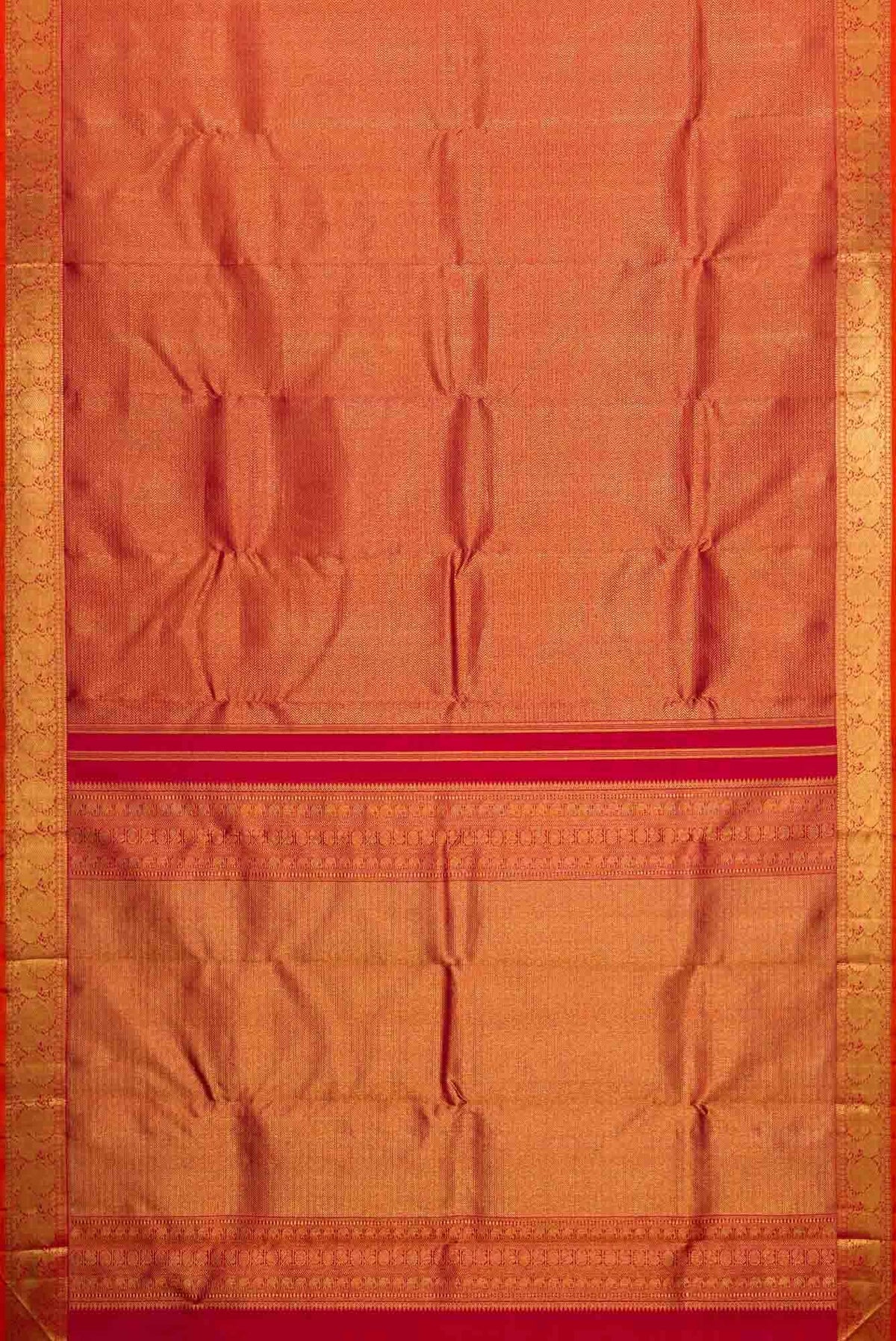Pure Silk Pure Zari Maroon Dual Tone Kanjivaram Saree