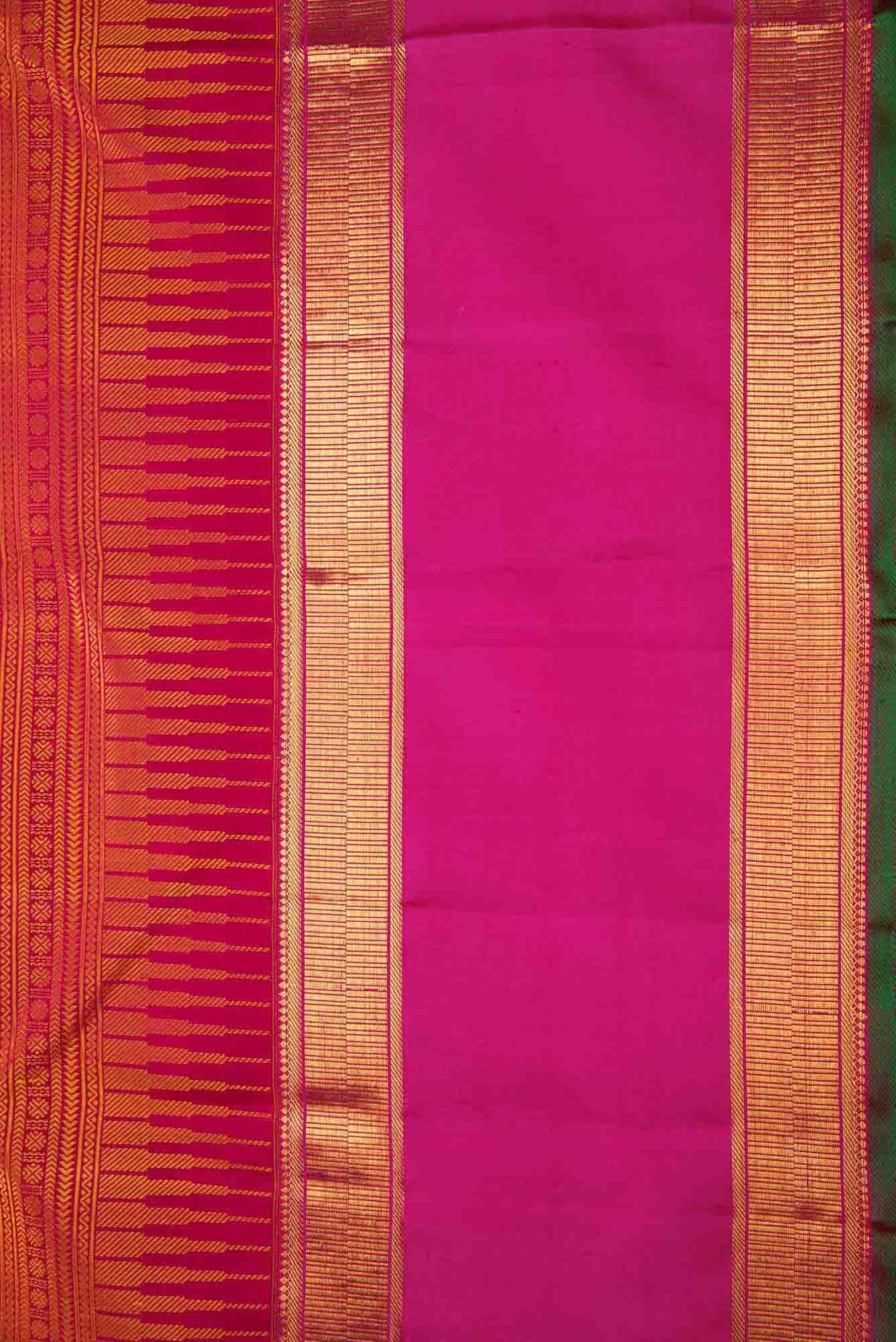 Pure Silk Pure Zari Maroon Dual Tone Kanchipuram Saree
