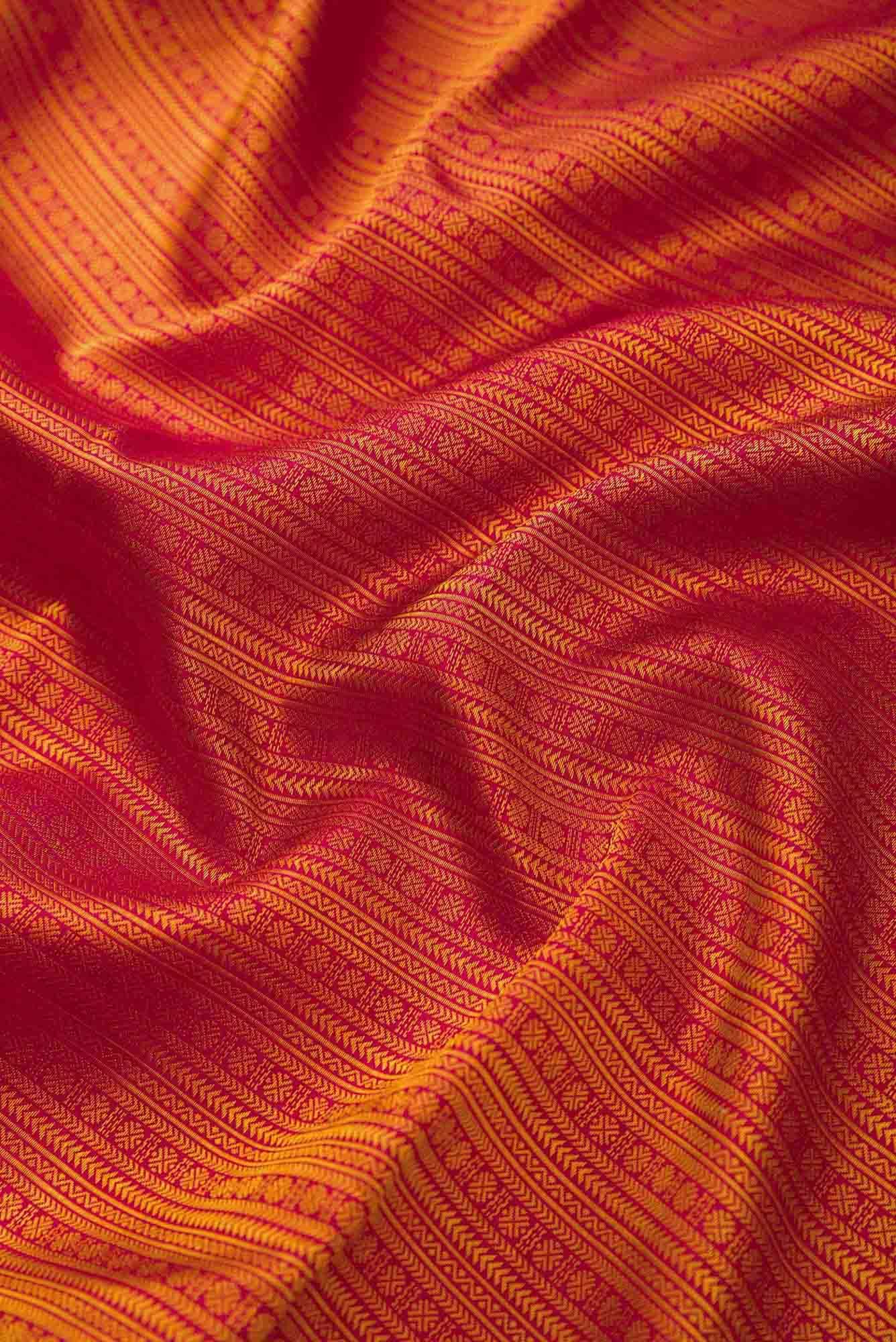 Pure Silk Pure Zari Maroon Dual Tone Kanchipuram Saree