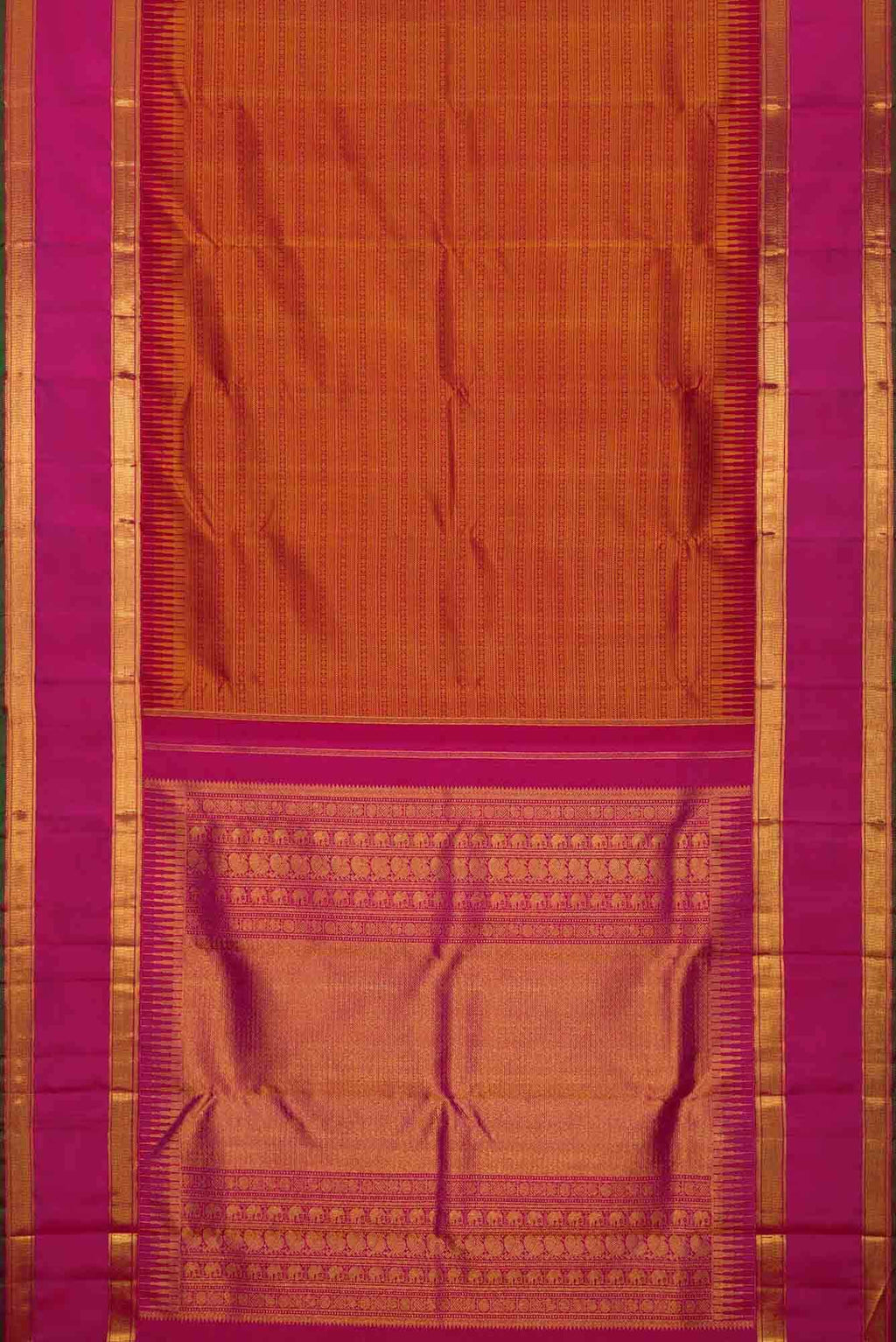Pure Silk Pure Zari Maroon Dual Tone Kanchipuram Saree