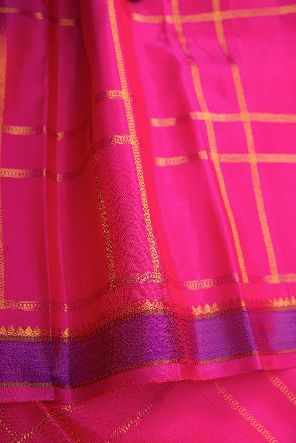 Pure Silk Pure Zari Pink Dual Tone Kanchipuram Saree