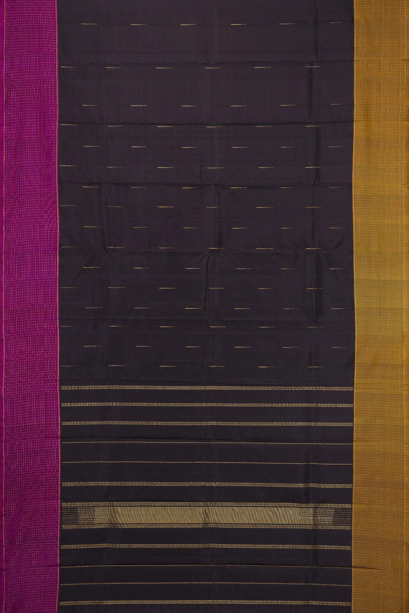Pure Silk Pure Zari Coffee Brown Dual Tone Kanchipuram Saree