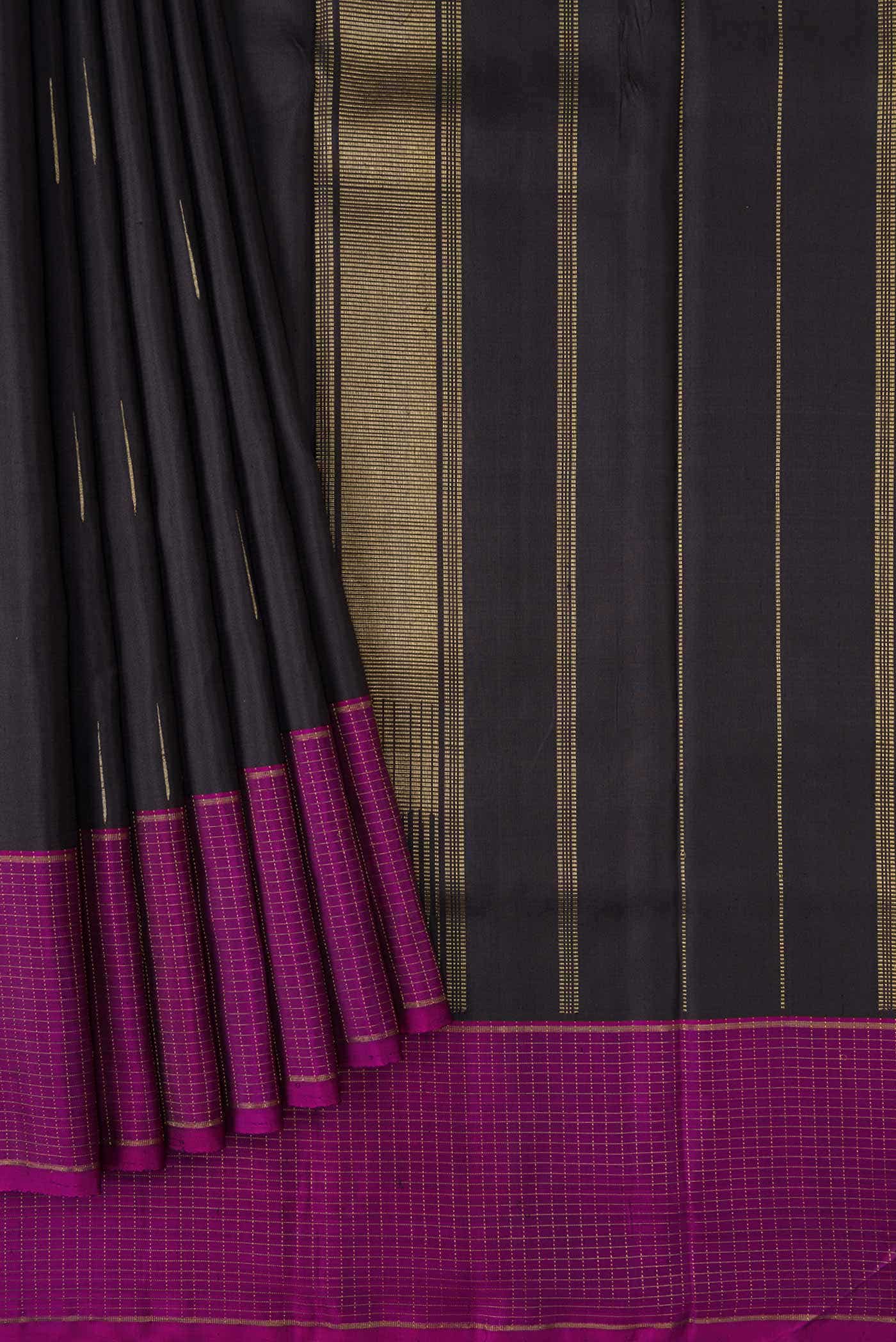Pure Silk Pure Zari Coffee Brown Dual Tone Kanchipuram Saree