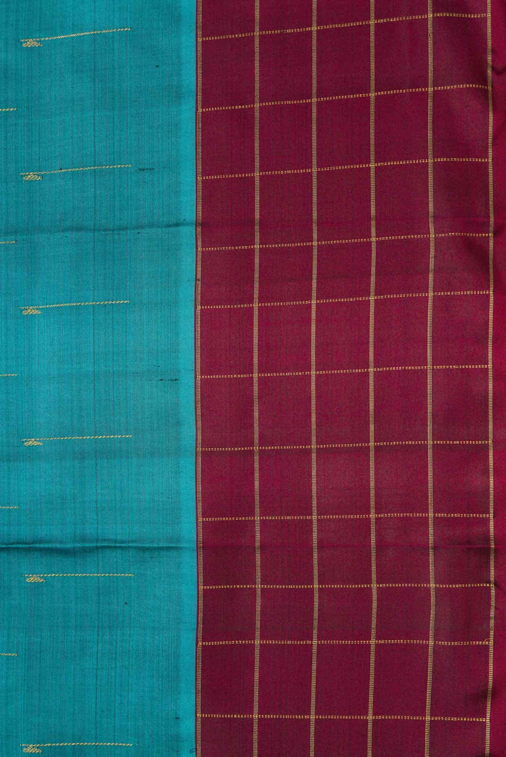 Pure Silk Pure Zari Maya Blue Dual Tone Kanchipuram Saree