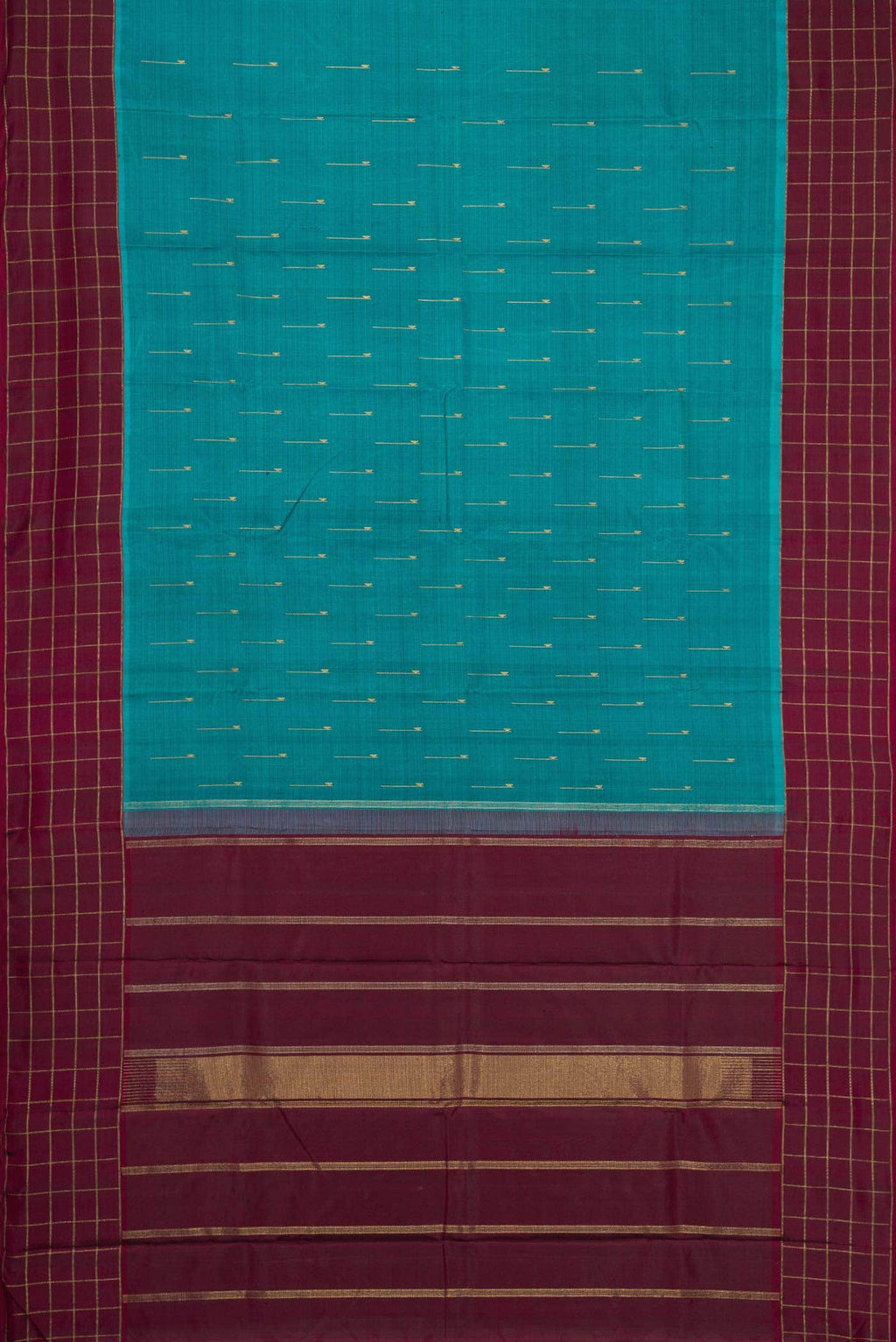 Pure Silk Pure Zari Maya Blue Dual Tone Kanchipuram Saree