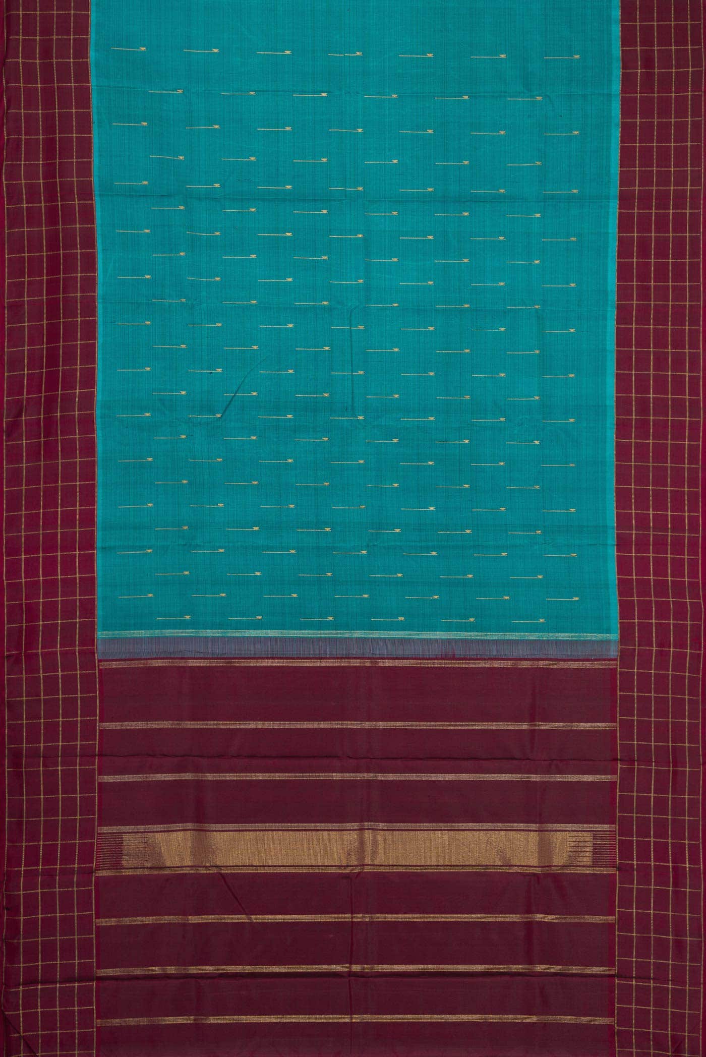 Pure Silk Pure Zari Maya Blue Dual Tone Kanchipuram Saree