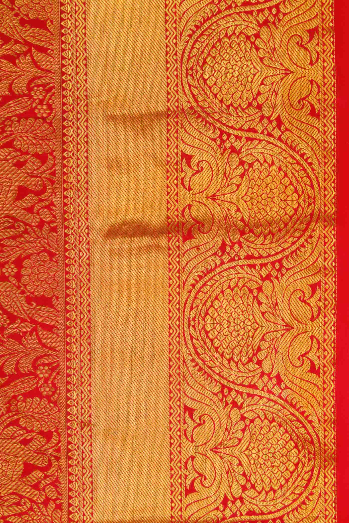 Red Dual Tone Kanchipuram Silk Saree