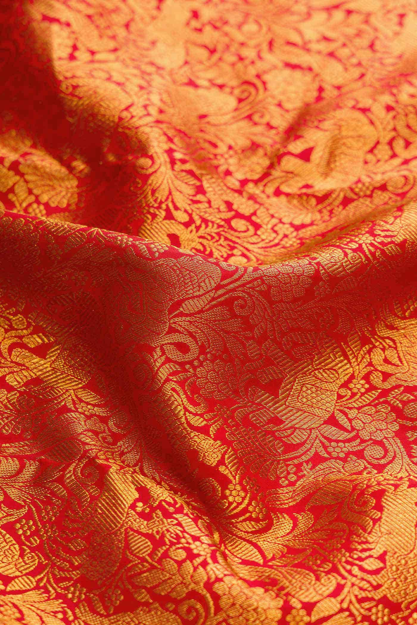 Red Dual Tone Kanchipuram Silk Saree