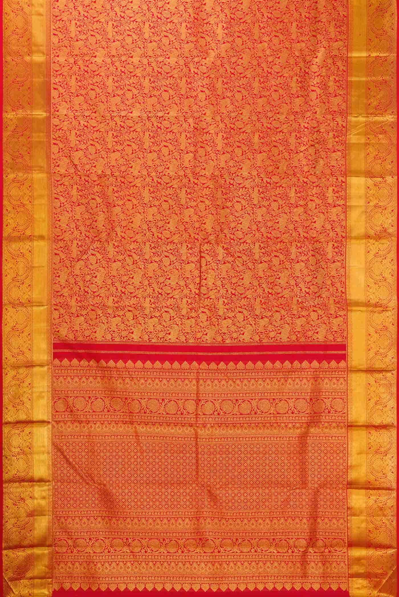 Red Dual Tone Kanchipuram Silk Saree