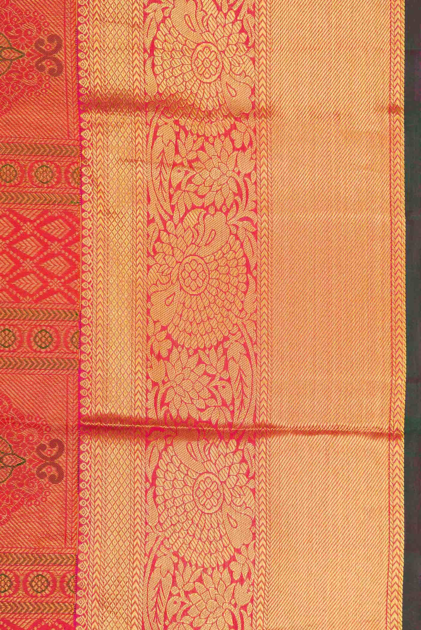 Coral Dual Tone Kanchipuram Silk Saree