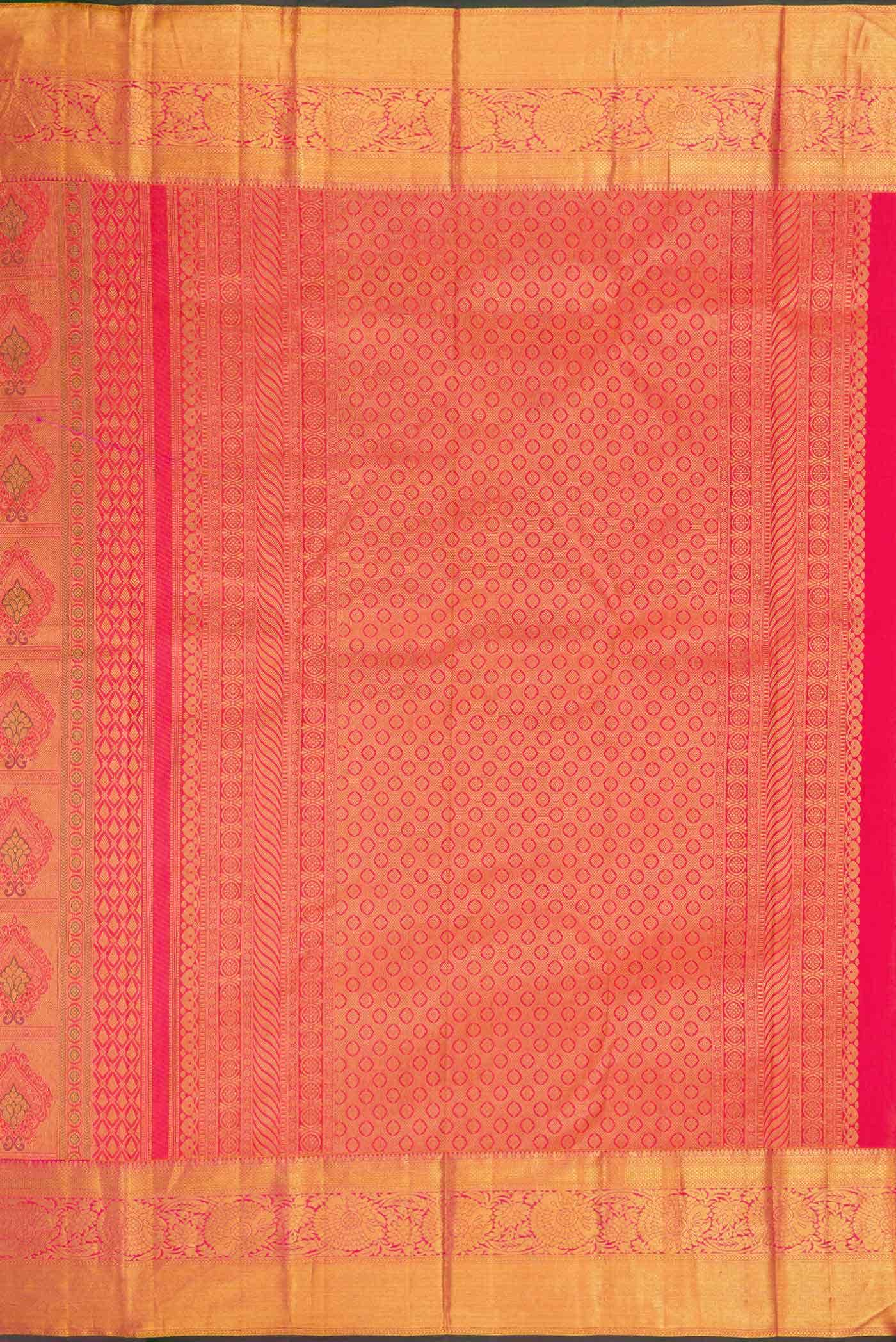 Coral Dual Tone Kanchipuram Silk Saree