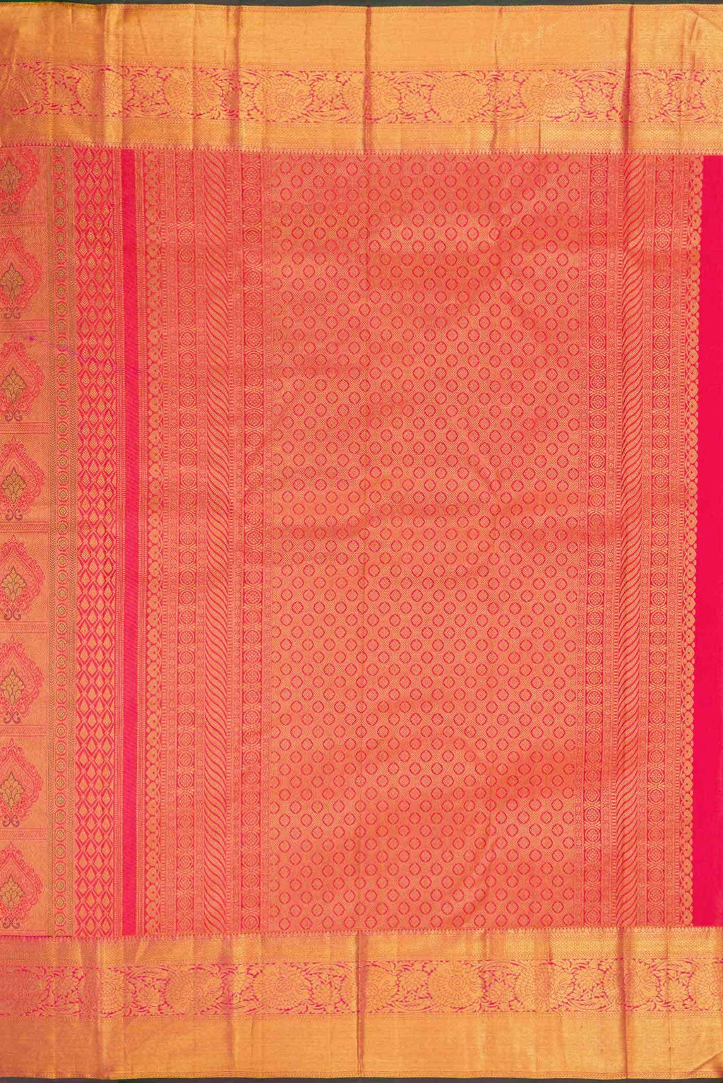Coral Dual Tone Kanchipuram Silk Saree