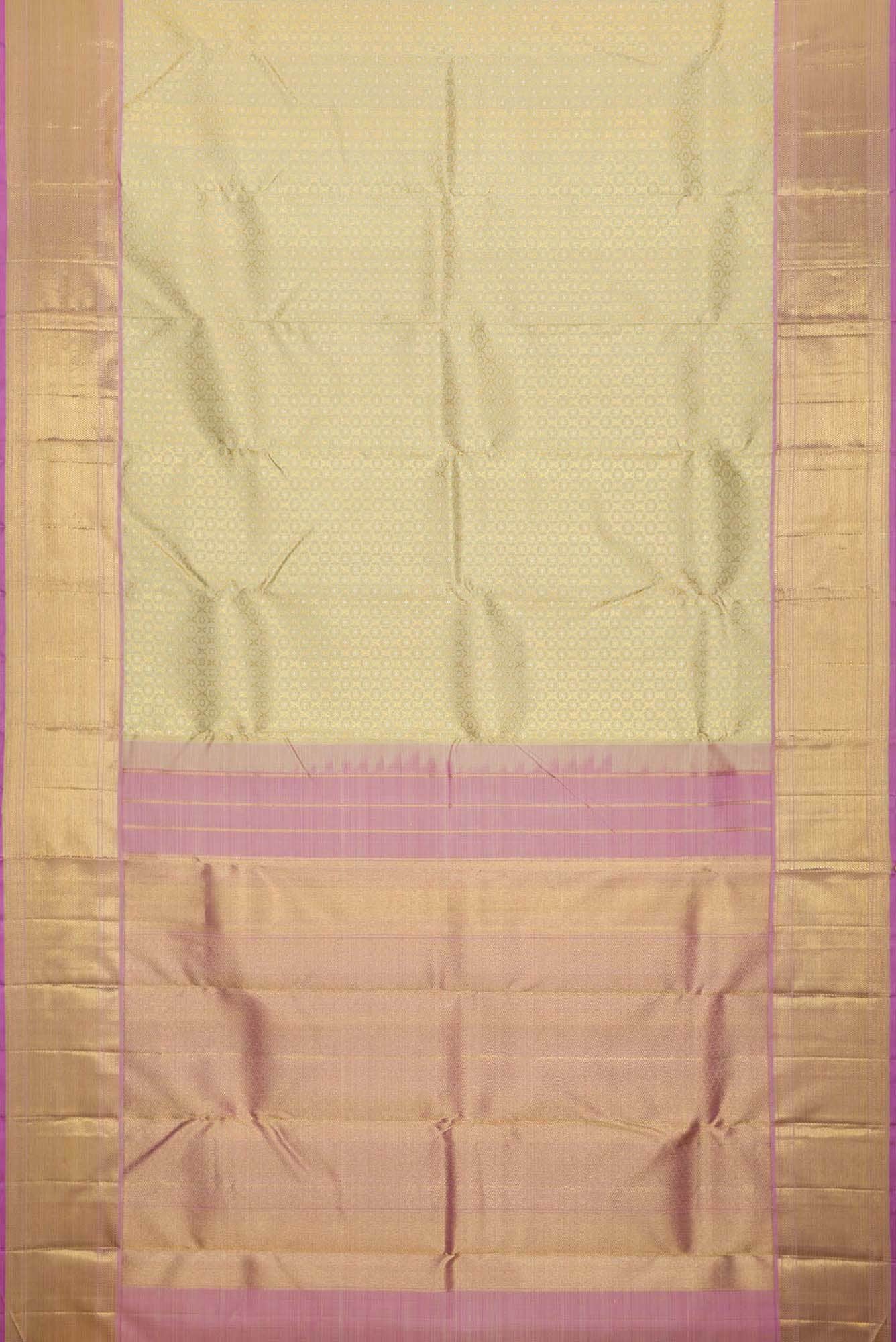 Pure Silk Pure Zari Sandal Dual Tone Kanchipuram Saree