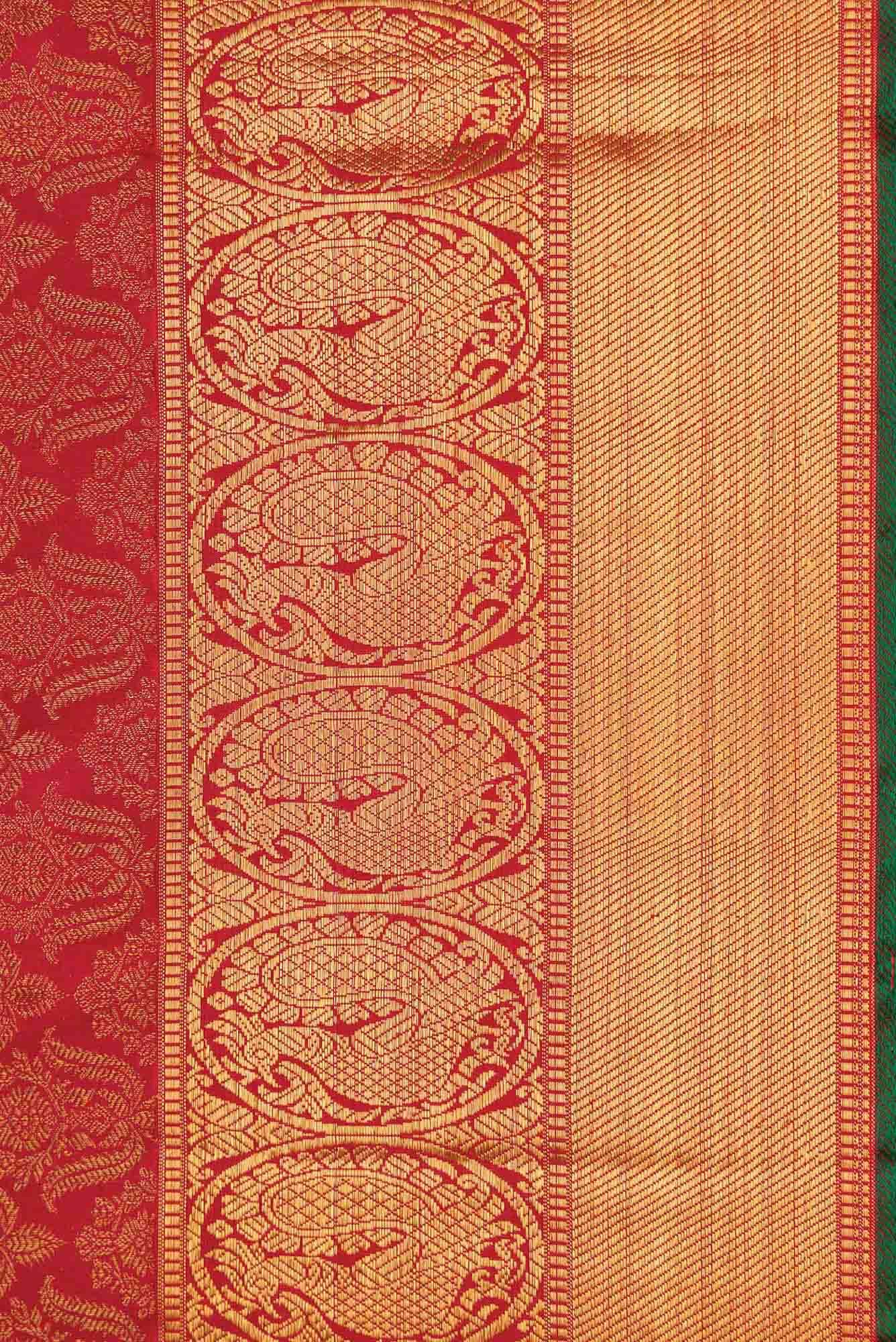 Pure Silk Pure Zari Red Dual Tone Kanjivaram Saree