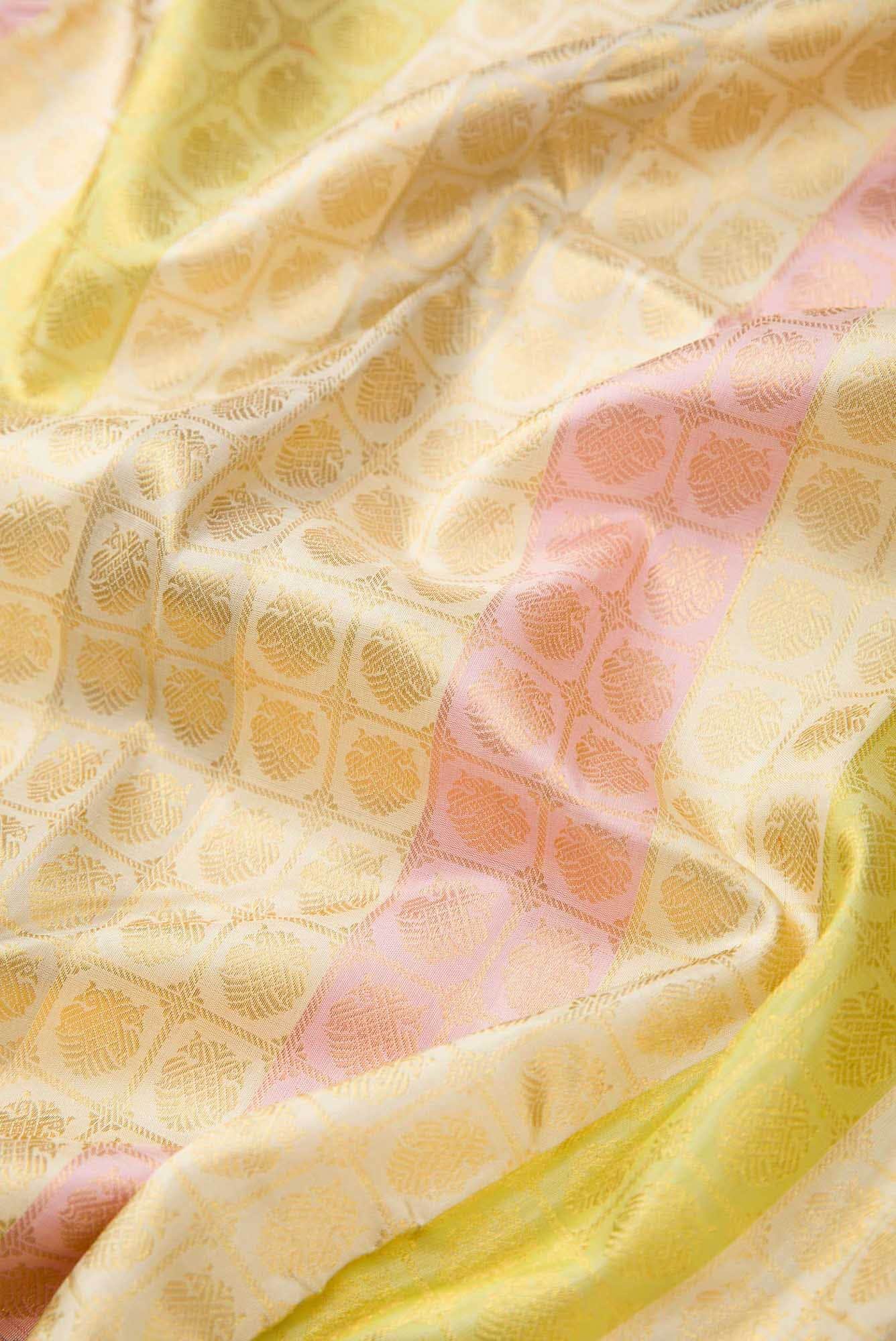 Pure Silk Pure Zari Multi Color Kanjivaram Saree