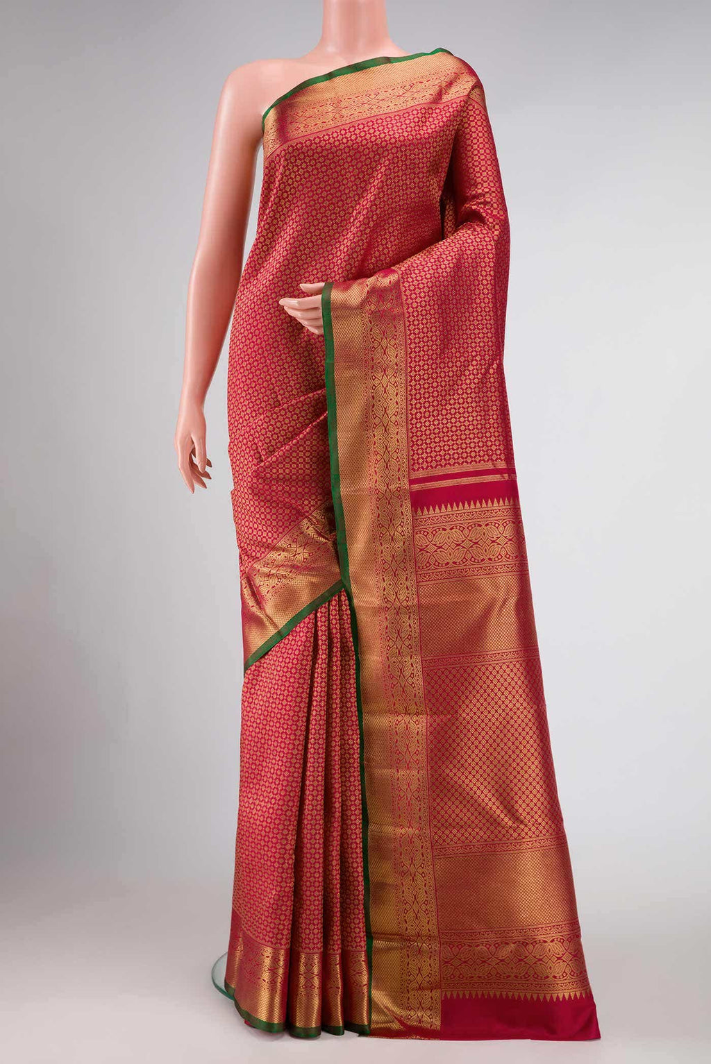 Pure Silk Pure Zari Maroon Dual Tone Kanchipuram Saree