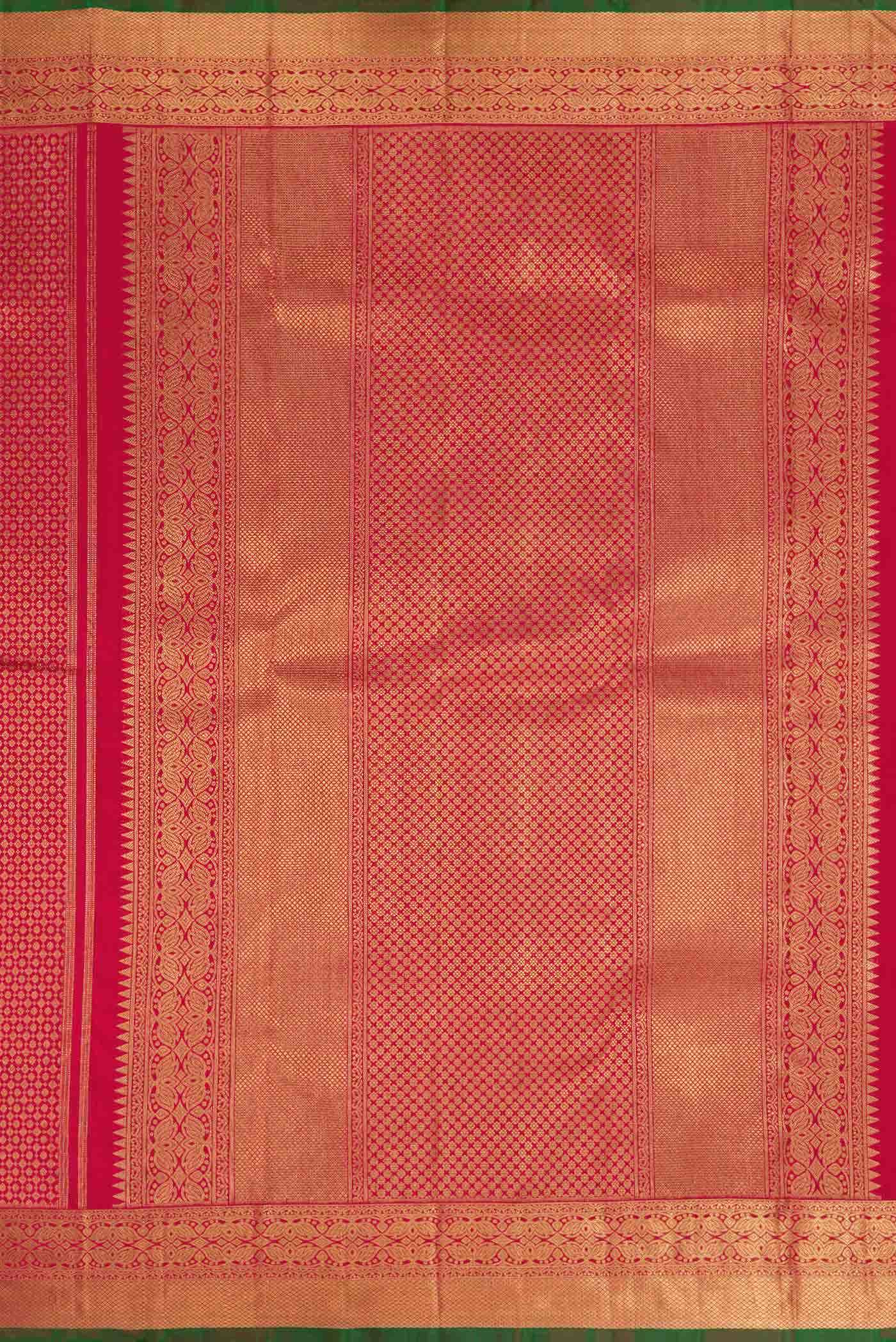 Pure Silk Pure Zari Maroon Dual Tone Kanchipuram Saree