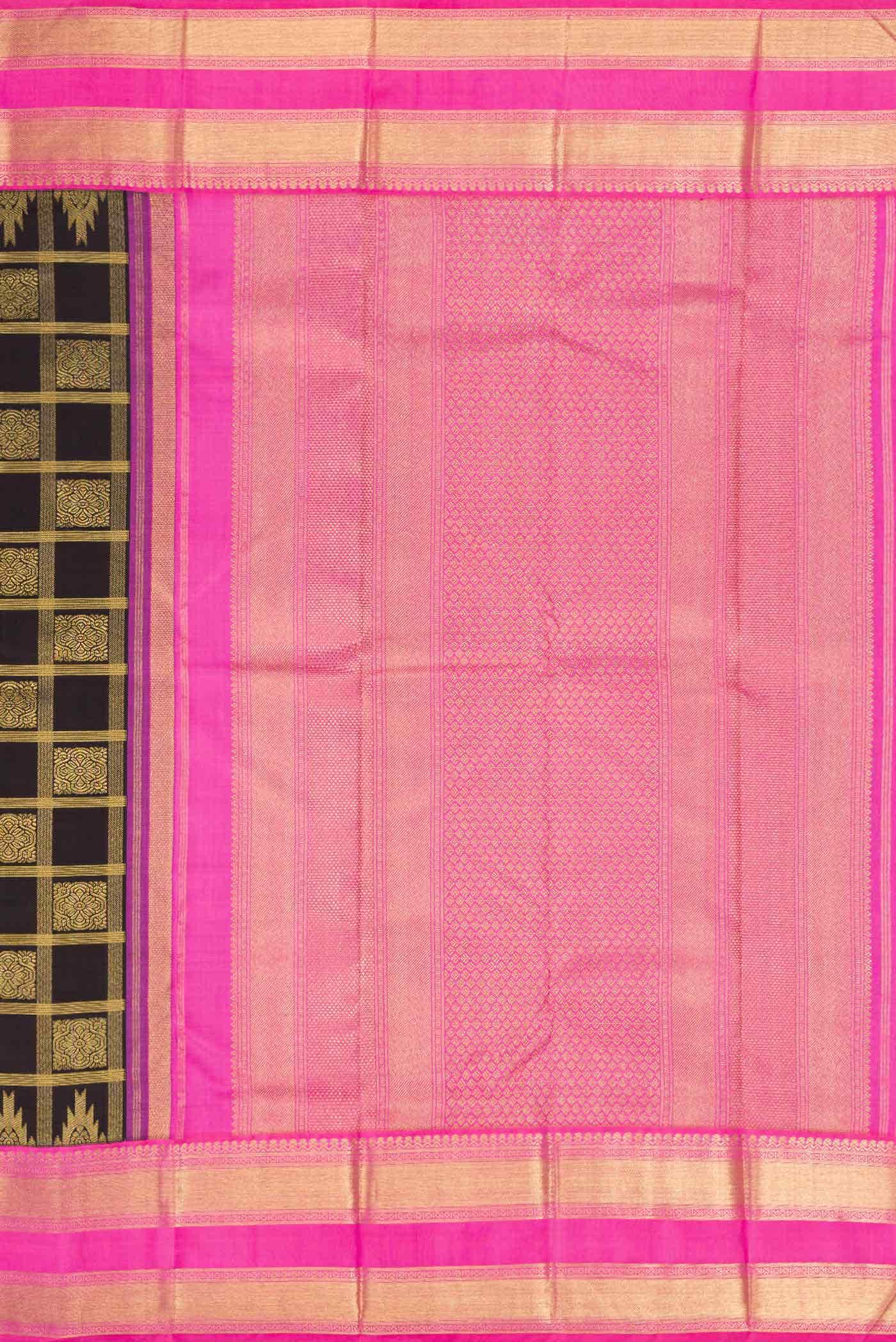 Pure Silk Pure Zari Black Kanchipuram Saree