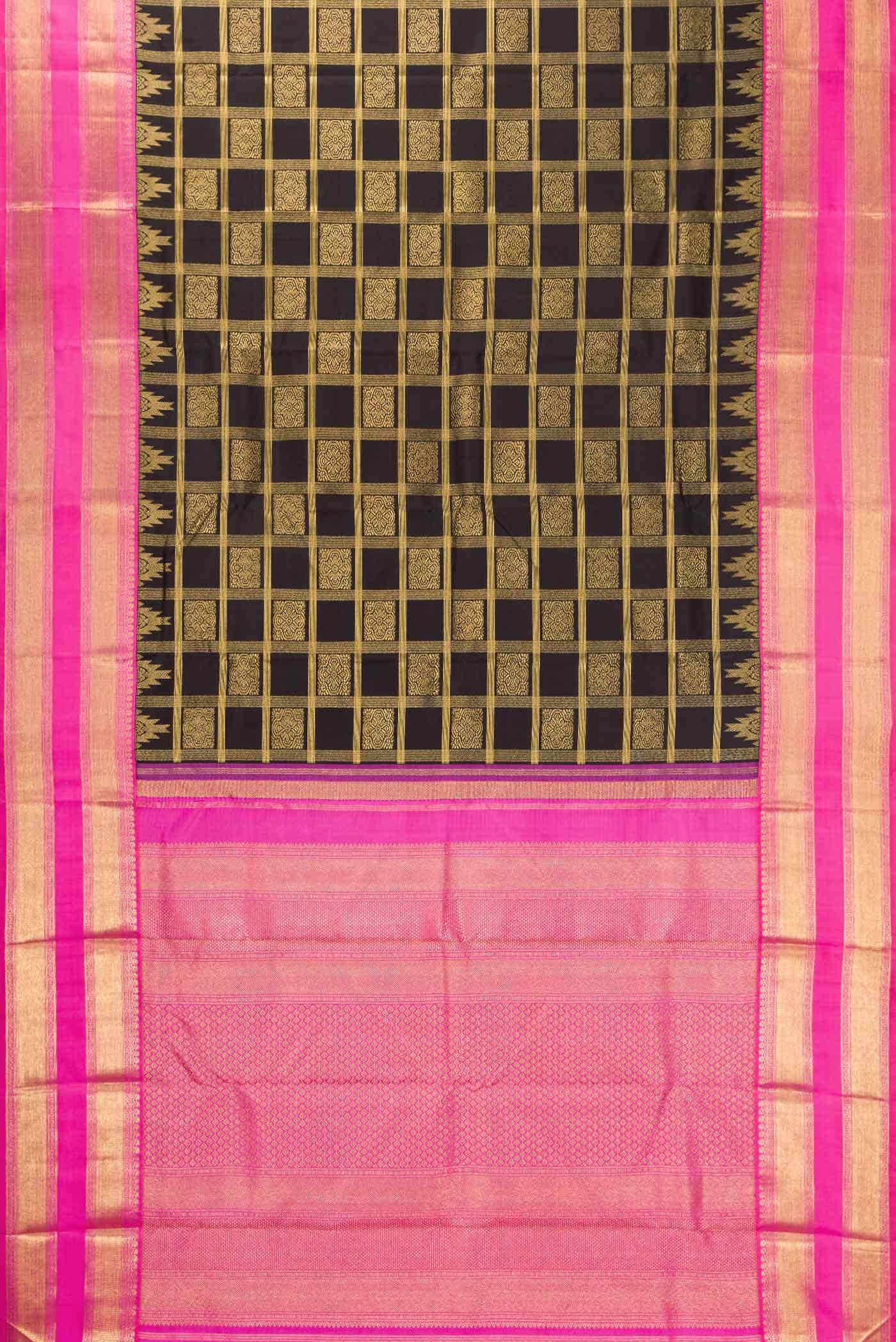 Pure Silk Pure Zari Black Kanchipuram Saree