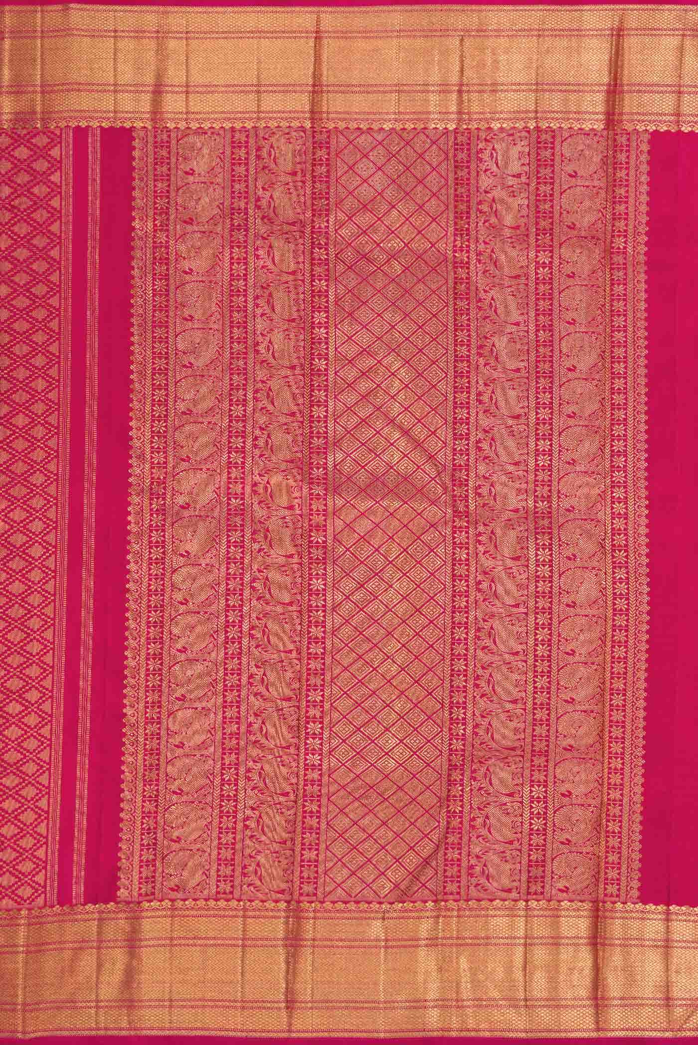 Pure Silk Pure Zari Pink Kanchipuram Saree