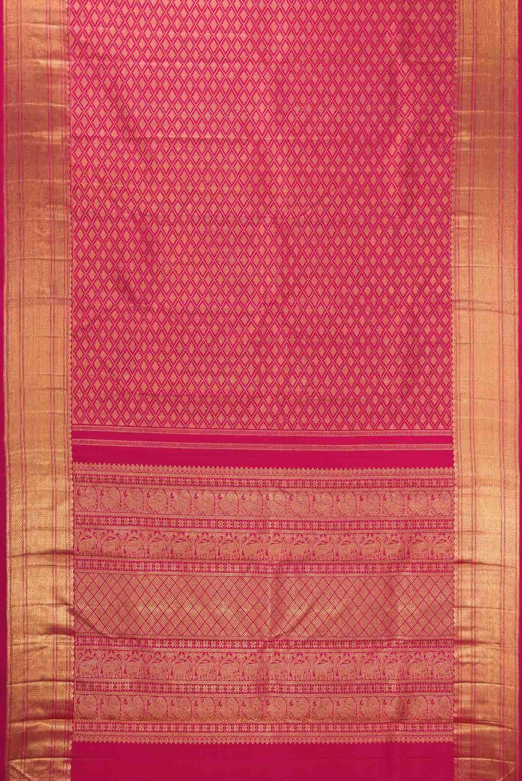 Pure Silk Pure Zari Pink Kanchipuram Saree