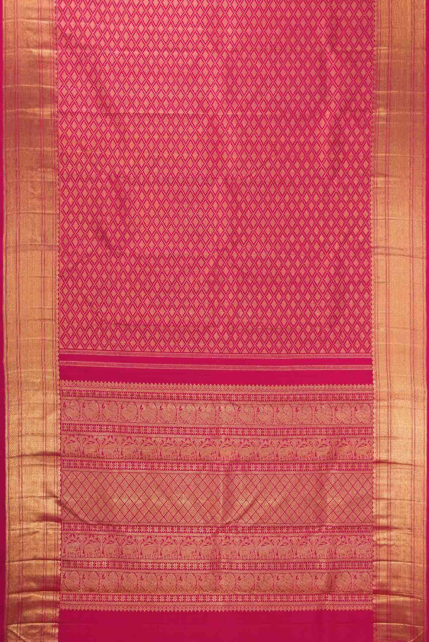 Pure Silk Pure Zari Pink Kanchipuram Saree