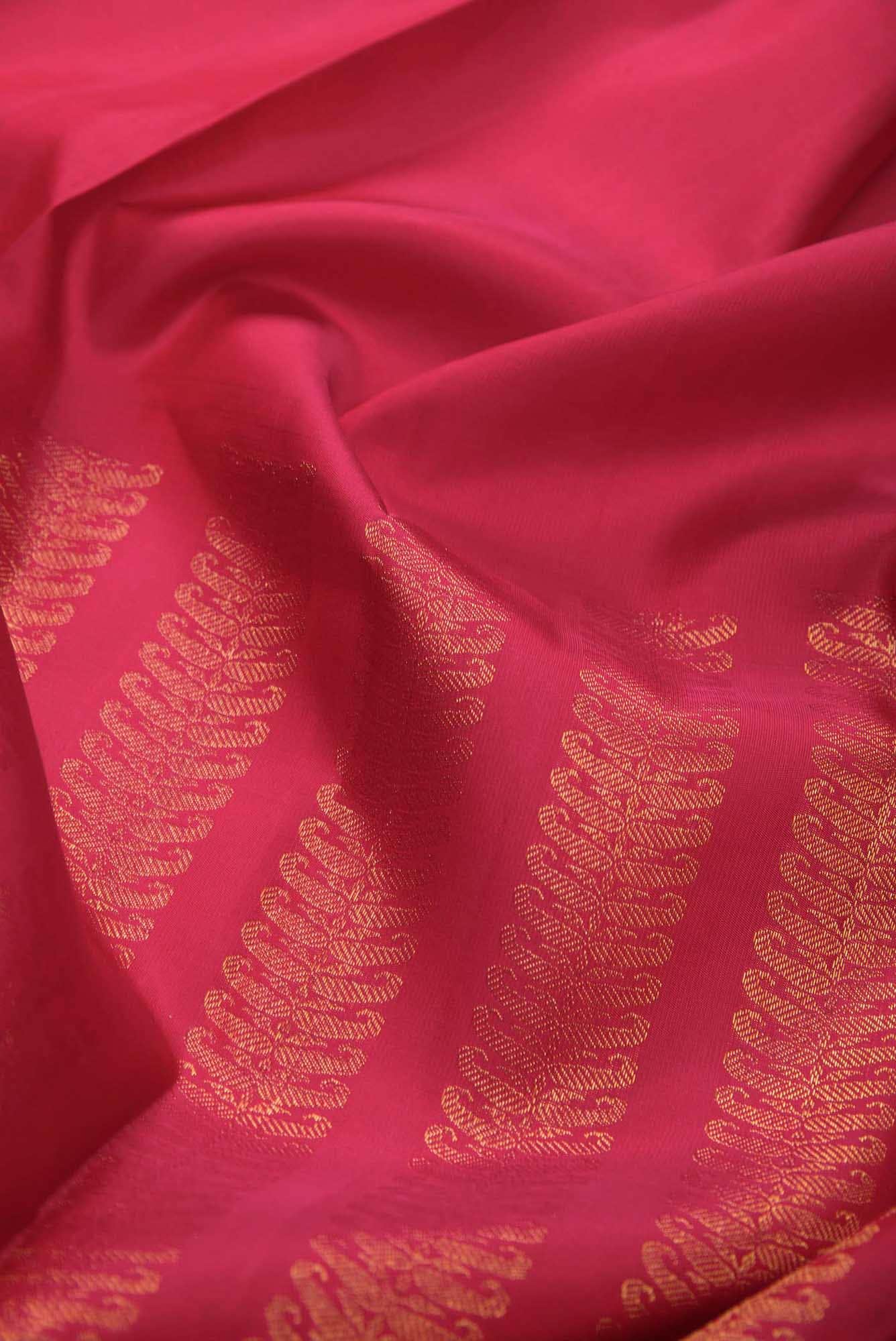 Pure Silk Pure Zari Dark Pink Dual Tone Kanchipuram Saree