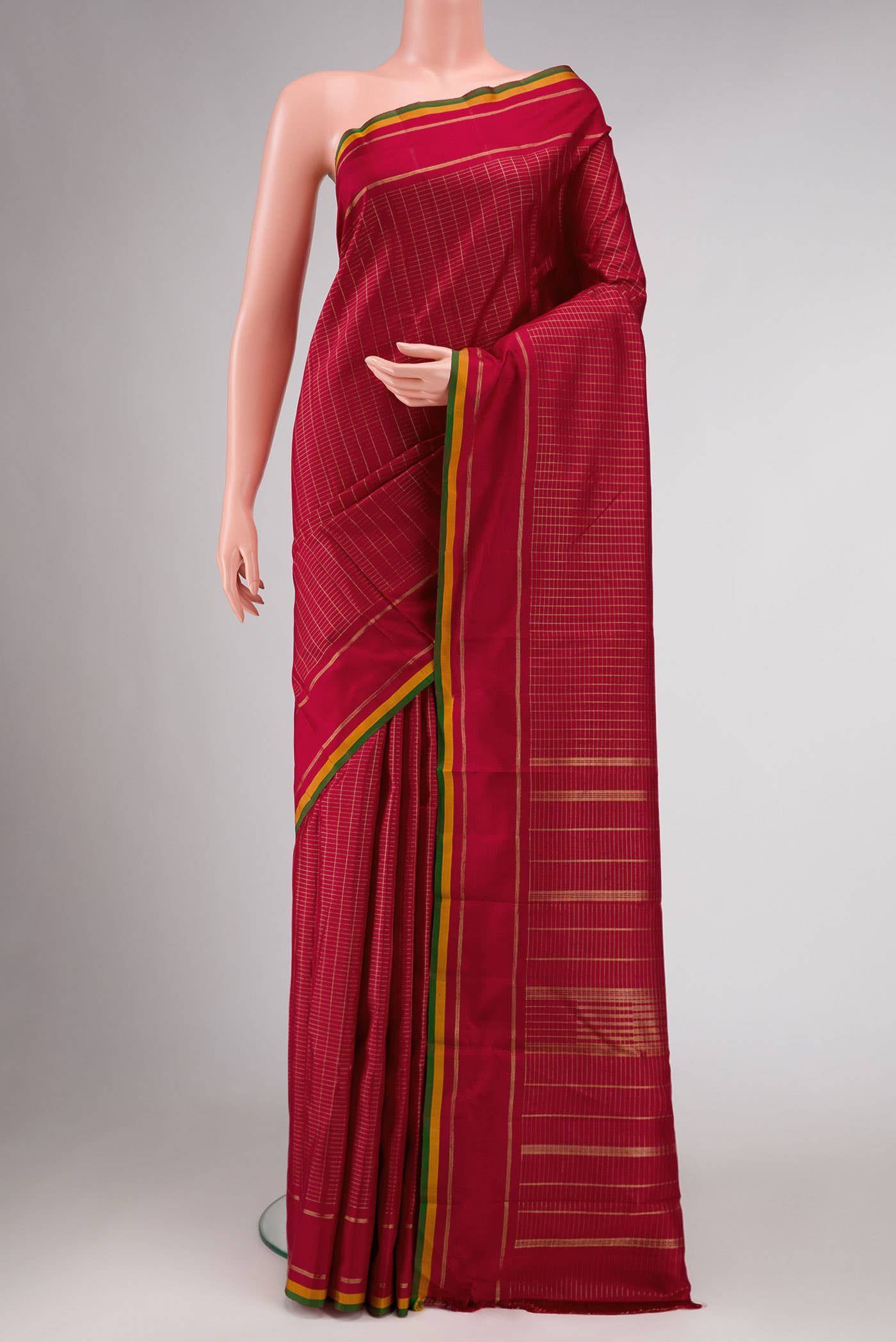 Pure Silk Pure Zari Maroon Kanchipuram Saree