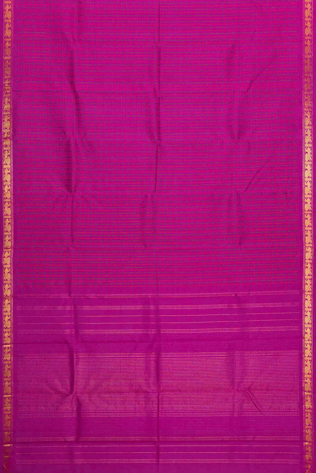 Pure Silk Pure Zari Magenta Dual Tone Kanchipuram Saree