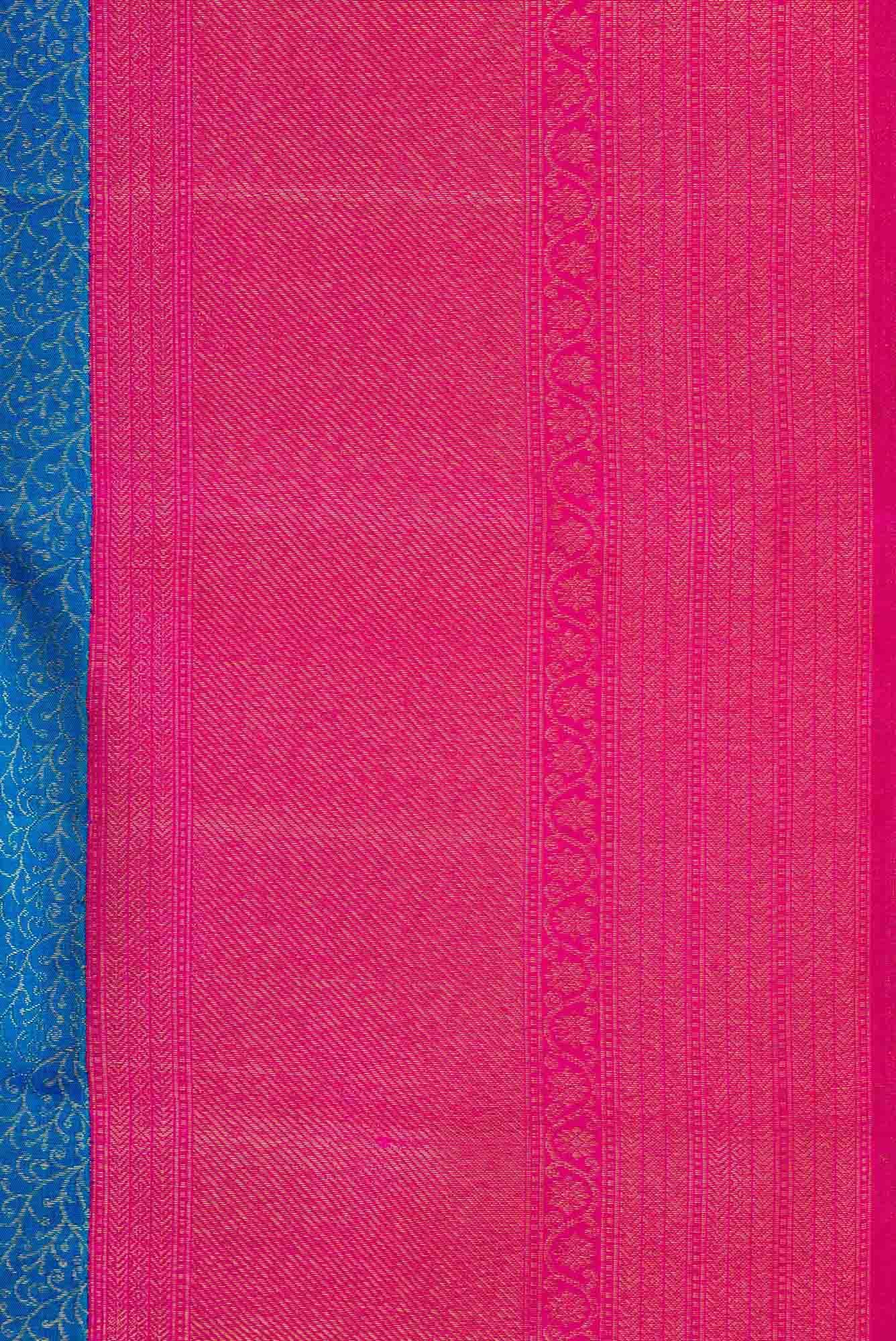 Pure Silk Pure Zari Dusk Blue Dual Tone Kanchipuram Saree