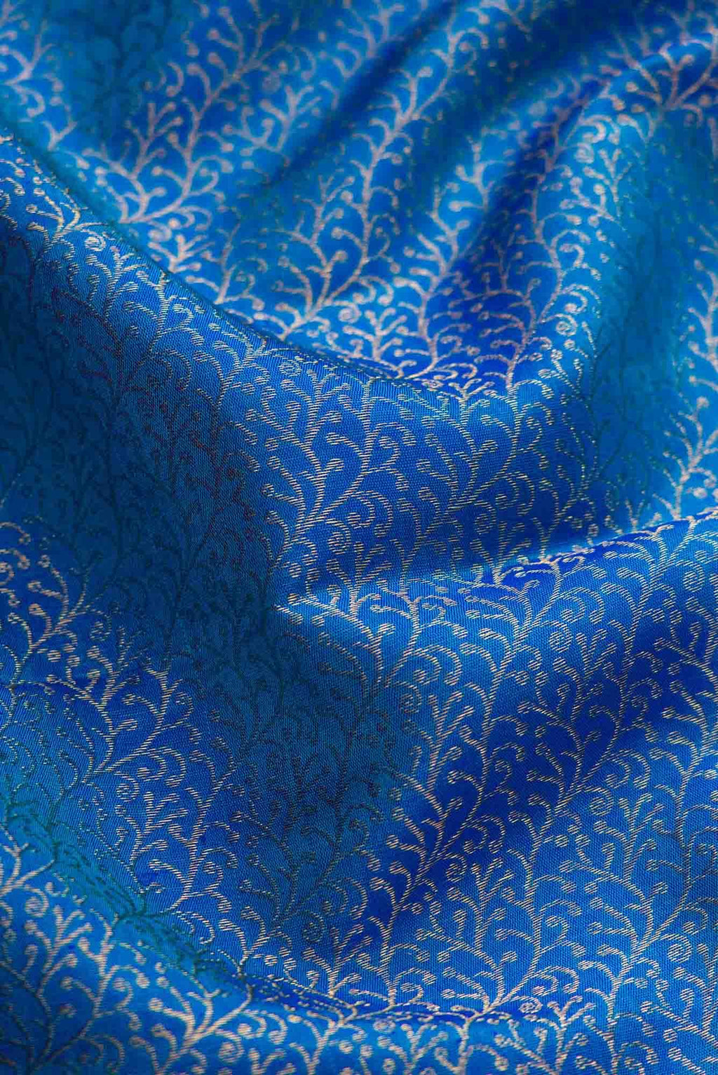 Pure Silk Pure Zari Dusk Blue Dual Tone Kanchipuram Saree
