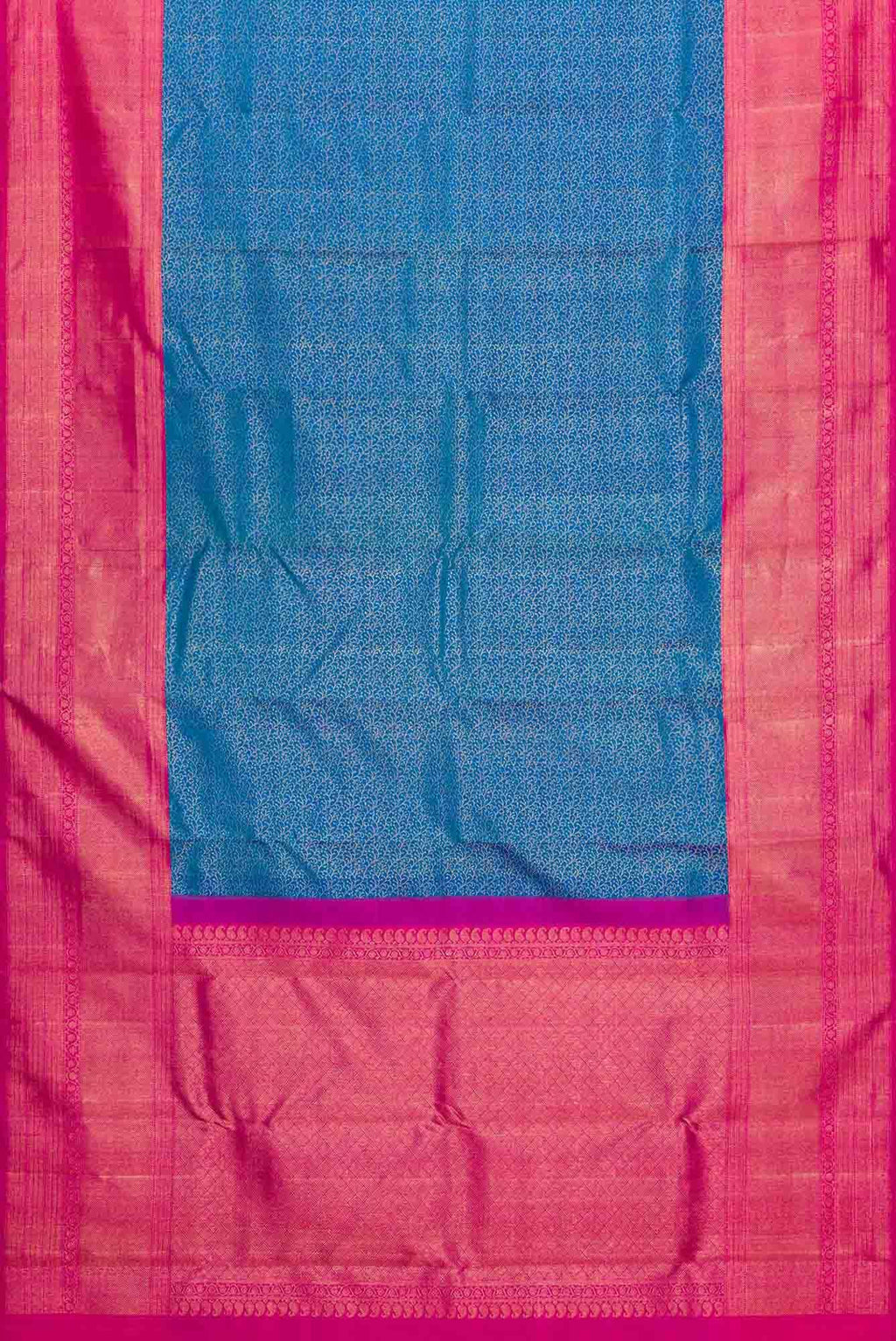 Pure Silk Pure Zari Dusk Blue Dual Tone Kanchipuram Saree