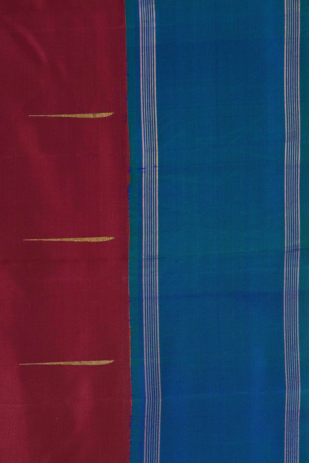 Pure Silk Pure Zari Maroon Dual Tone Kanchipuram Saree