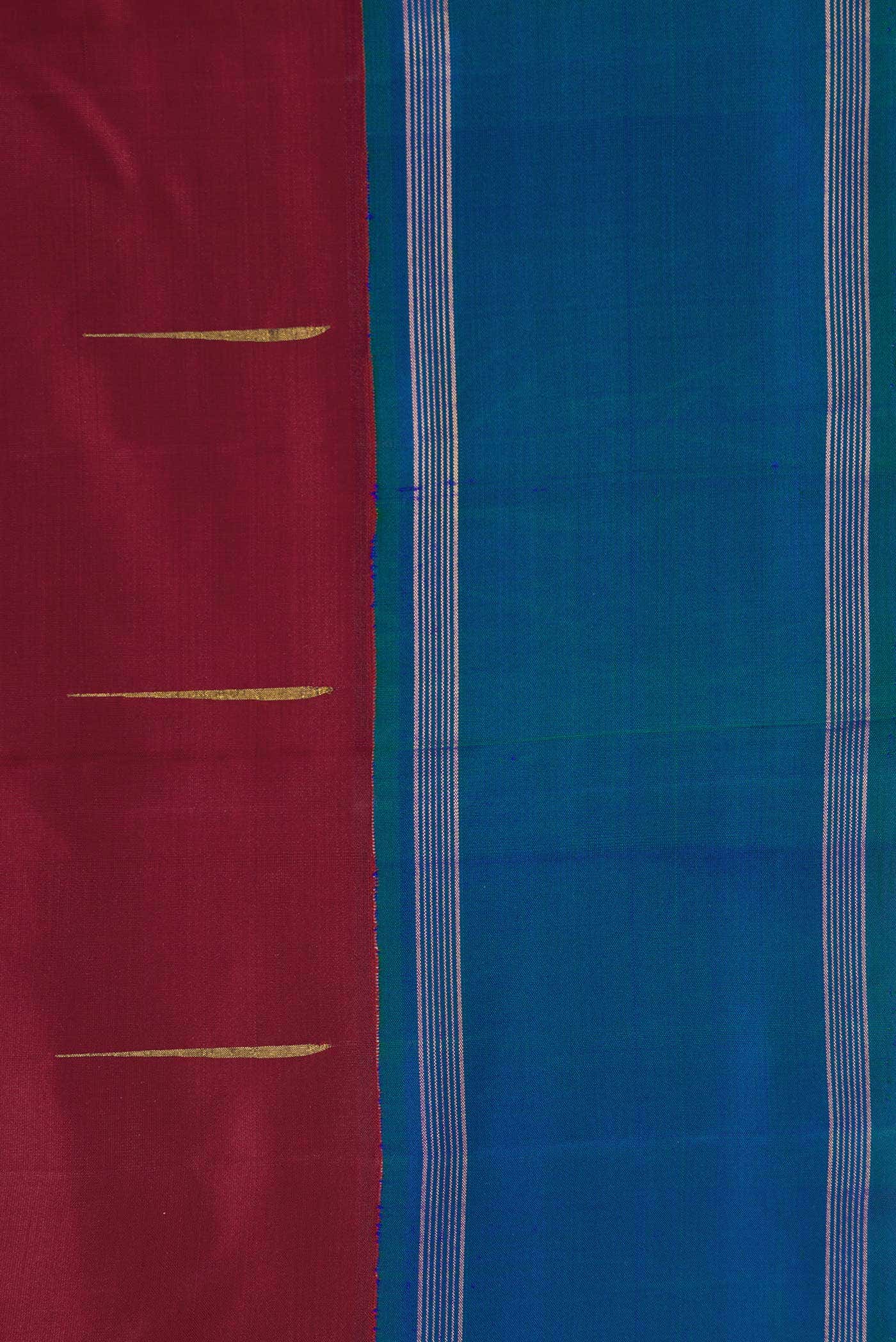 Pure Silk Pure Zari Maroon Dual Tone Kanchipuram Saree