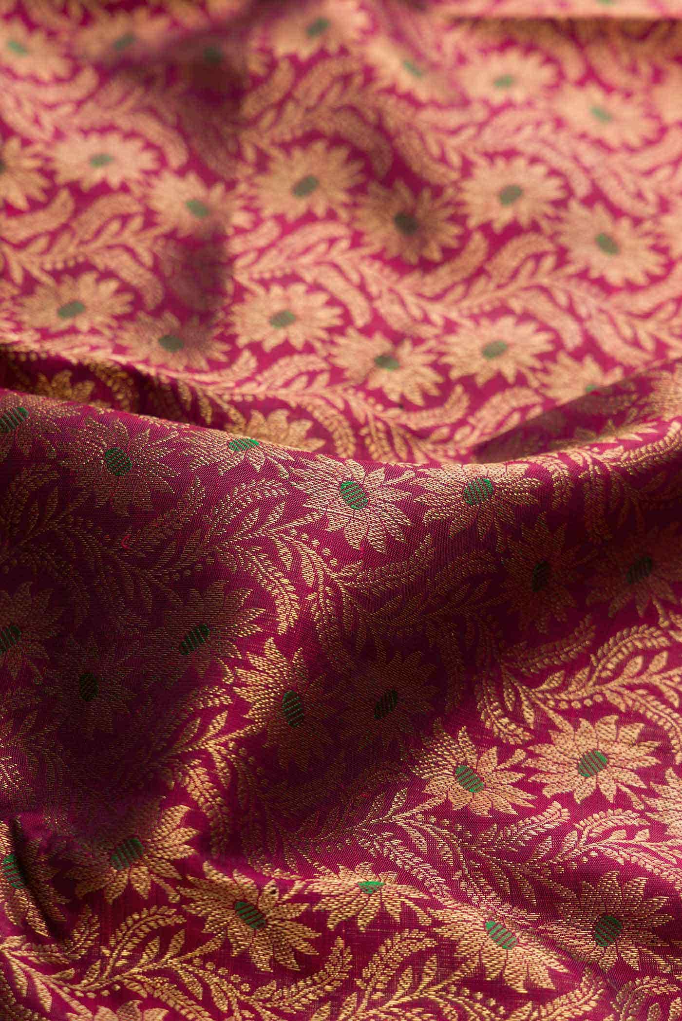 Pure Silk Pure Zari Maroon Dual Tone Kanchipuram Saree