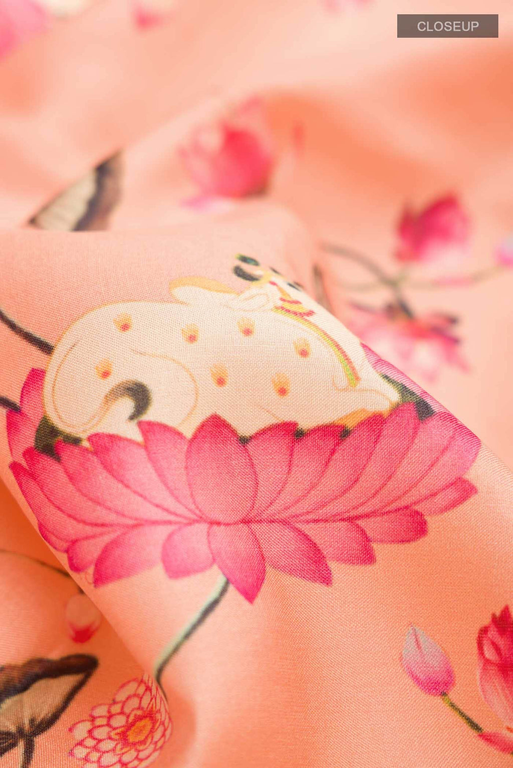 Peach Tussar Silk Saree