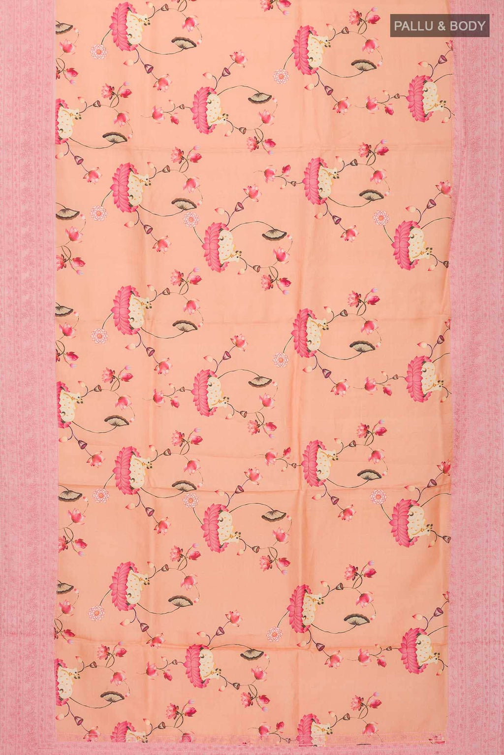 Peach Tussar Silk Saree