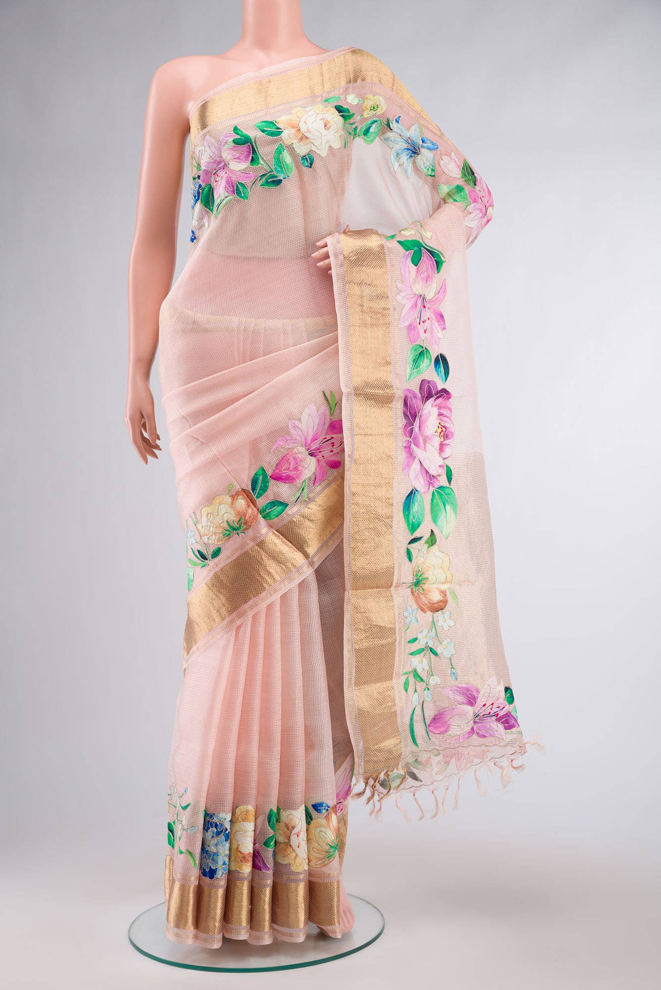 Pink Kota Cotton Saree
