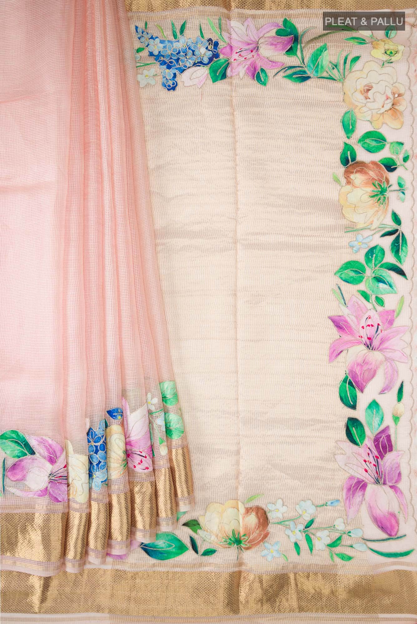 Pink Kota Cotton Saree