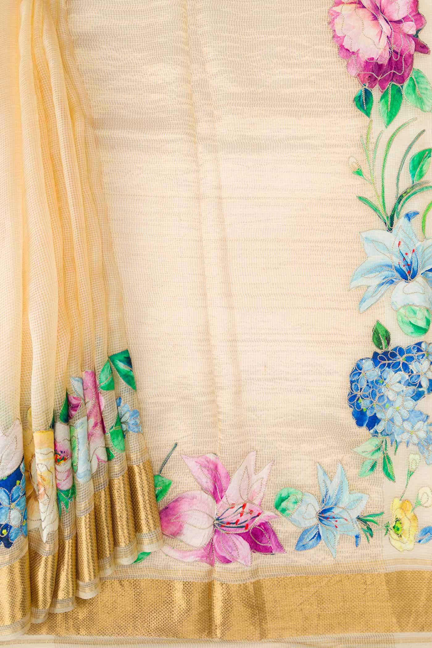 Gold Tussar Silk Saree