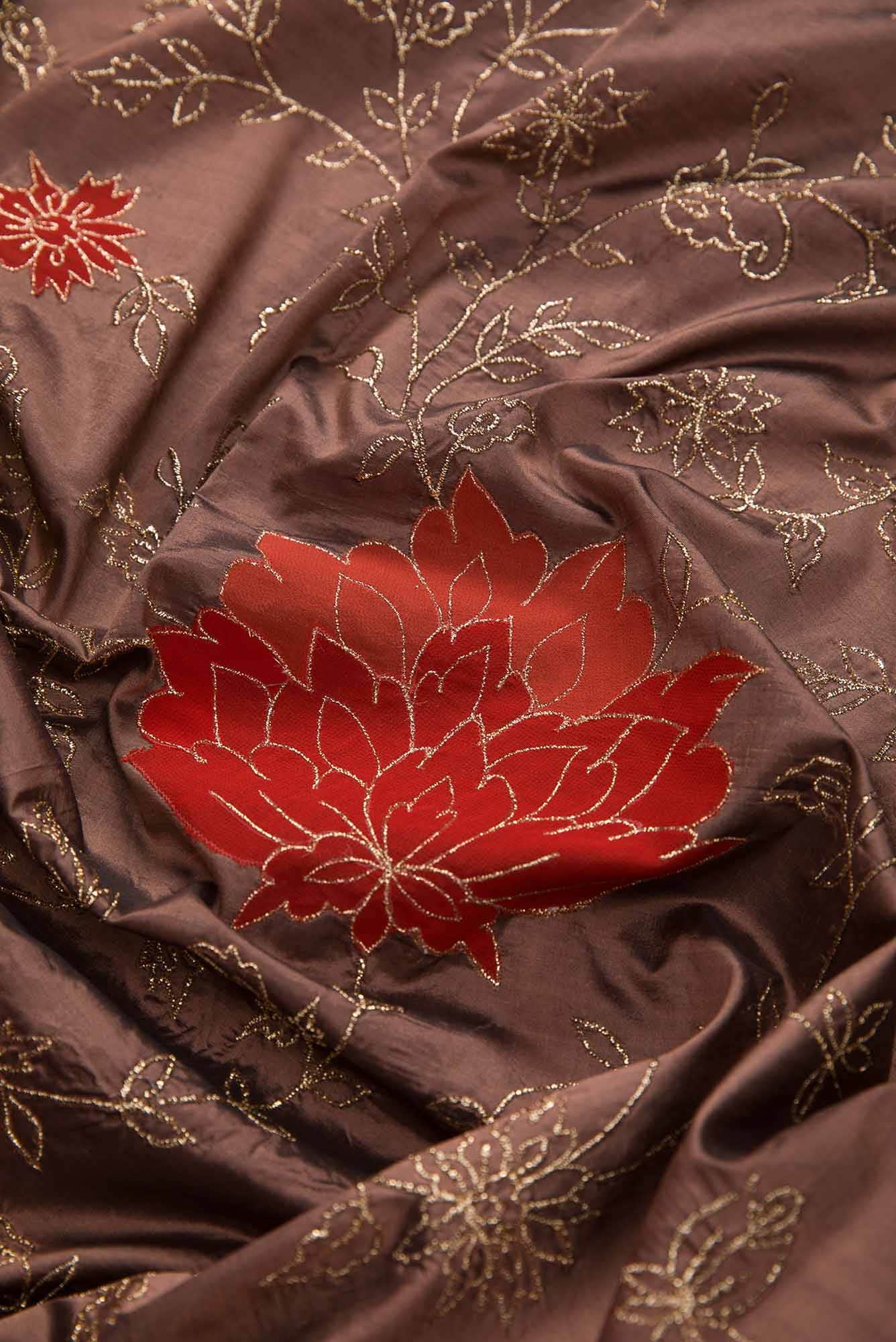 Brown Dual Tone Banarasi Silk Saree