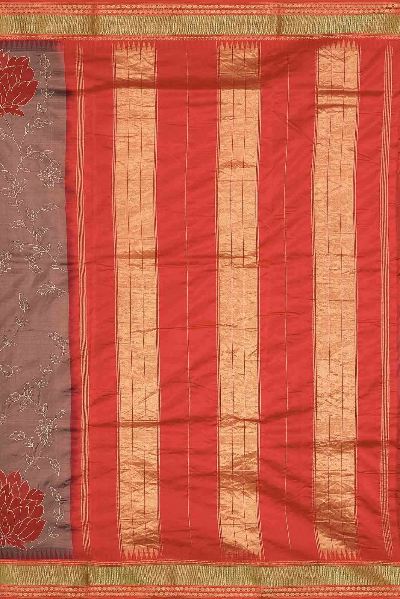Brown Dual Tone Banarasi Silk Saree