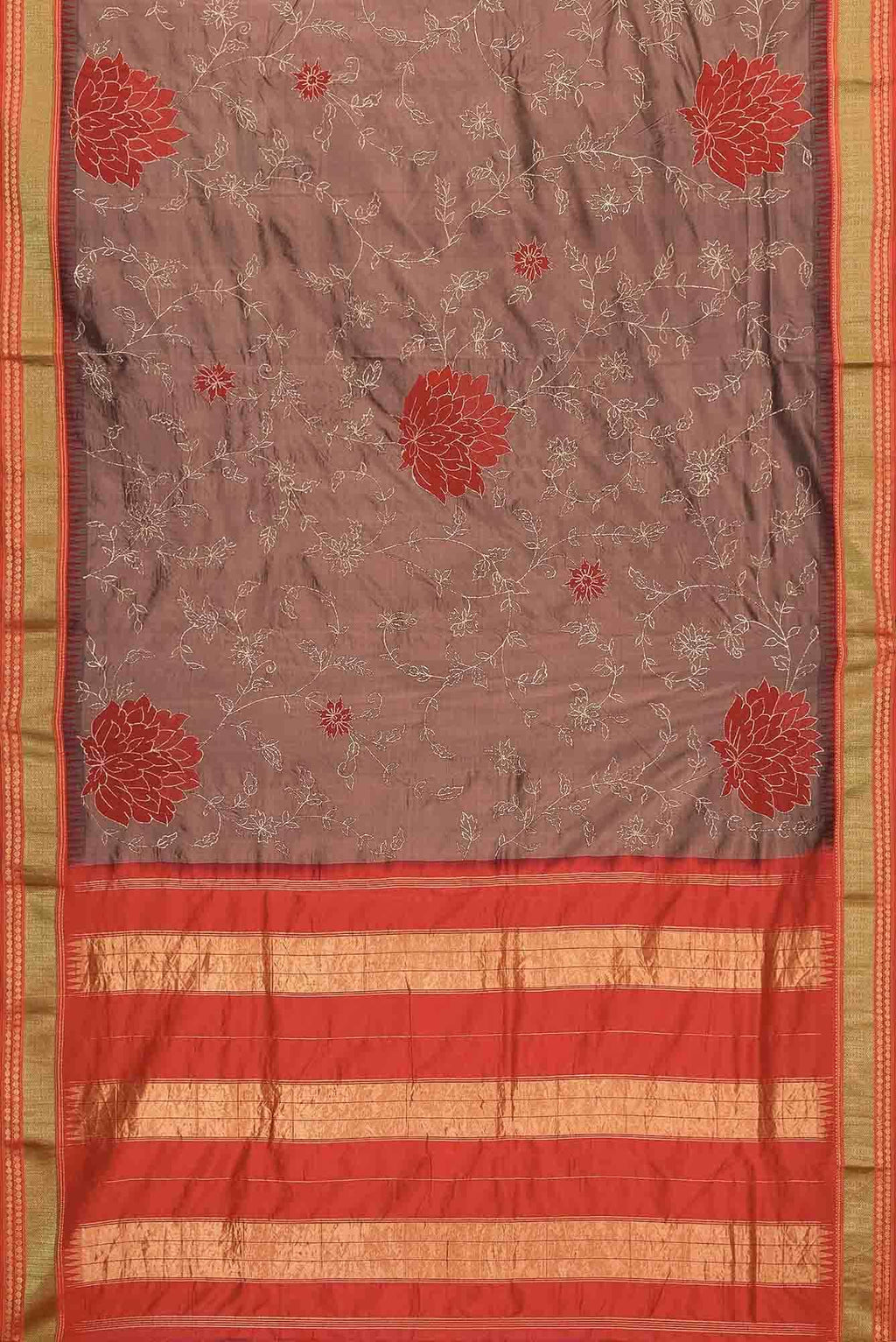 Brown Dual Tone Banarasi Silk Saree