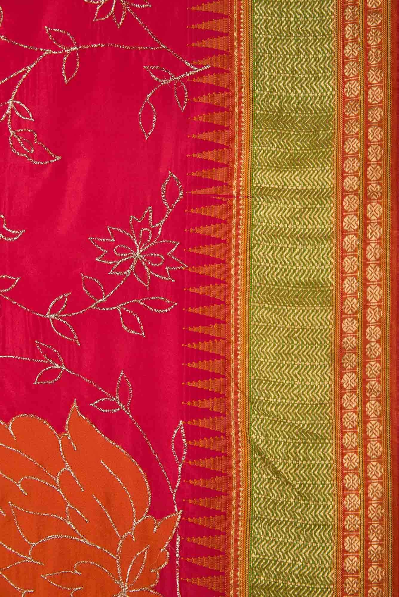 Red Dual Tone Banarasi Silk Saree