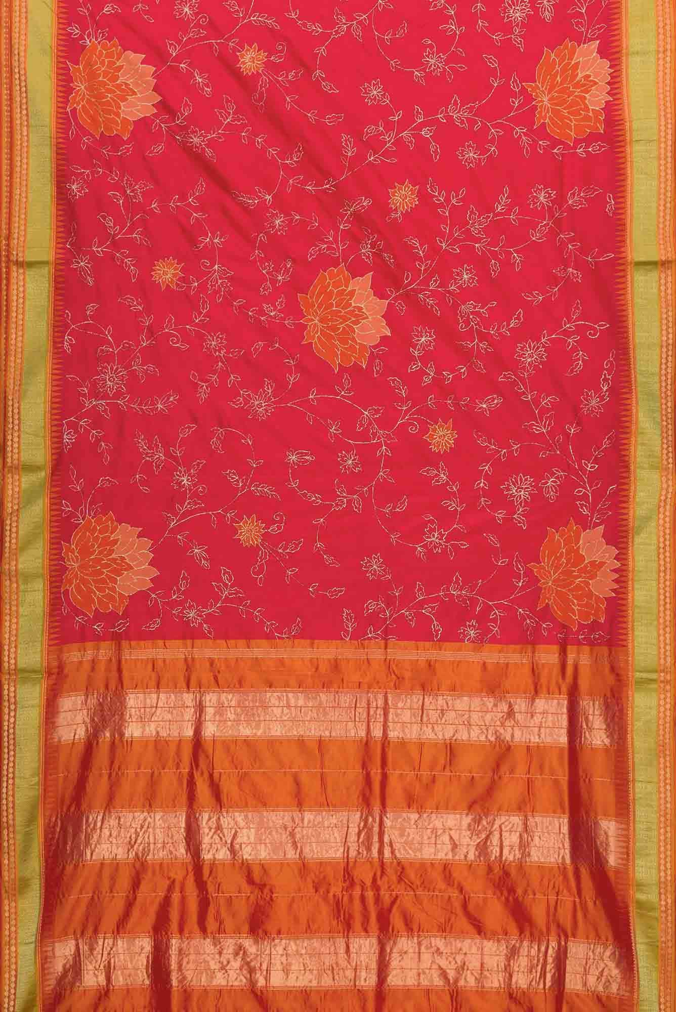 Red Dual Tone Banarasi Silk Saree