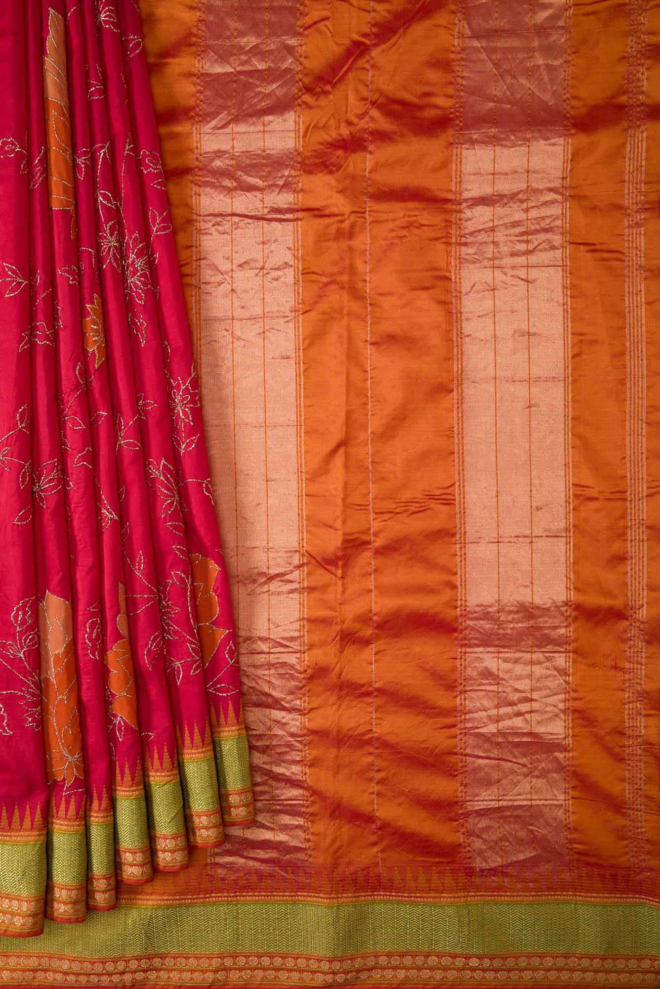 Red Dual Tone Banarasi Silk Saree